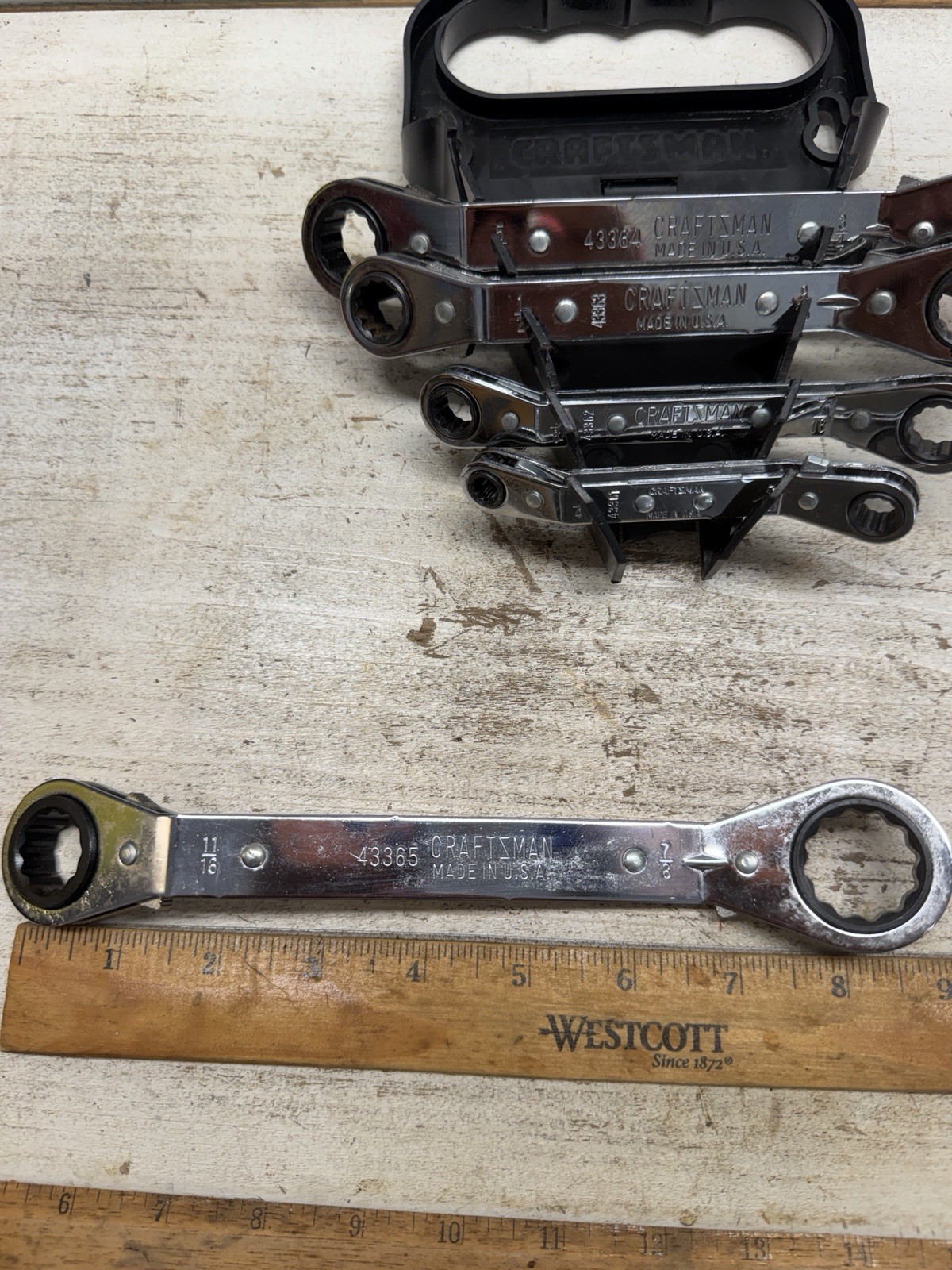 Craftsman 5Pc SAE Double Offset Ratcheting Wrench Set 1/4-7/8 USA 🇺🇸 Like New