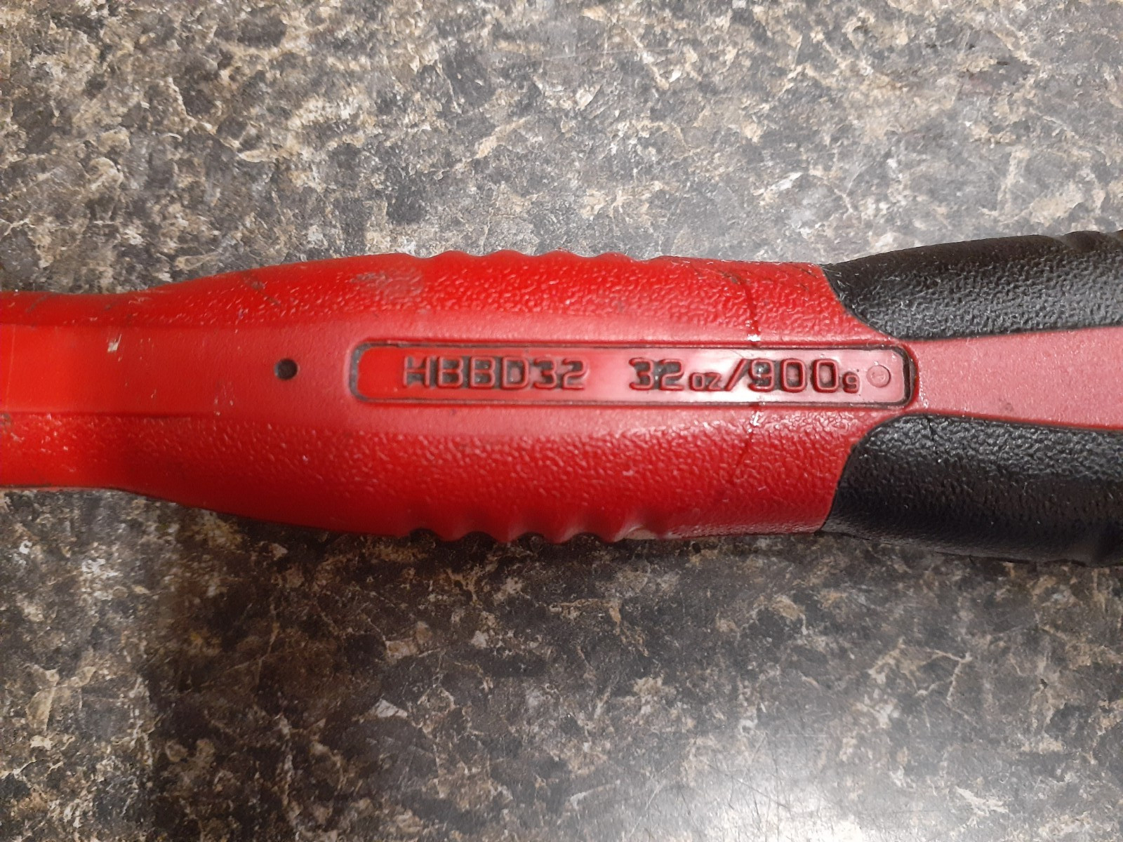 (RI4) Snap-on Tools HBBD32 32oz Ball Peen Dead Blow Hammer With Soft Grip (Red)
