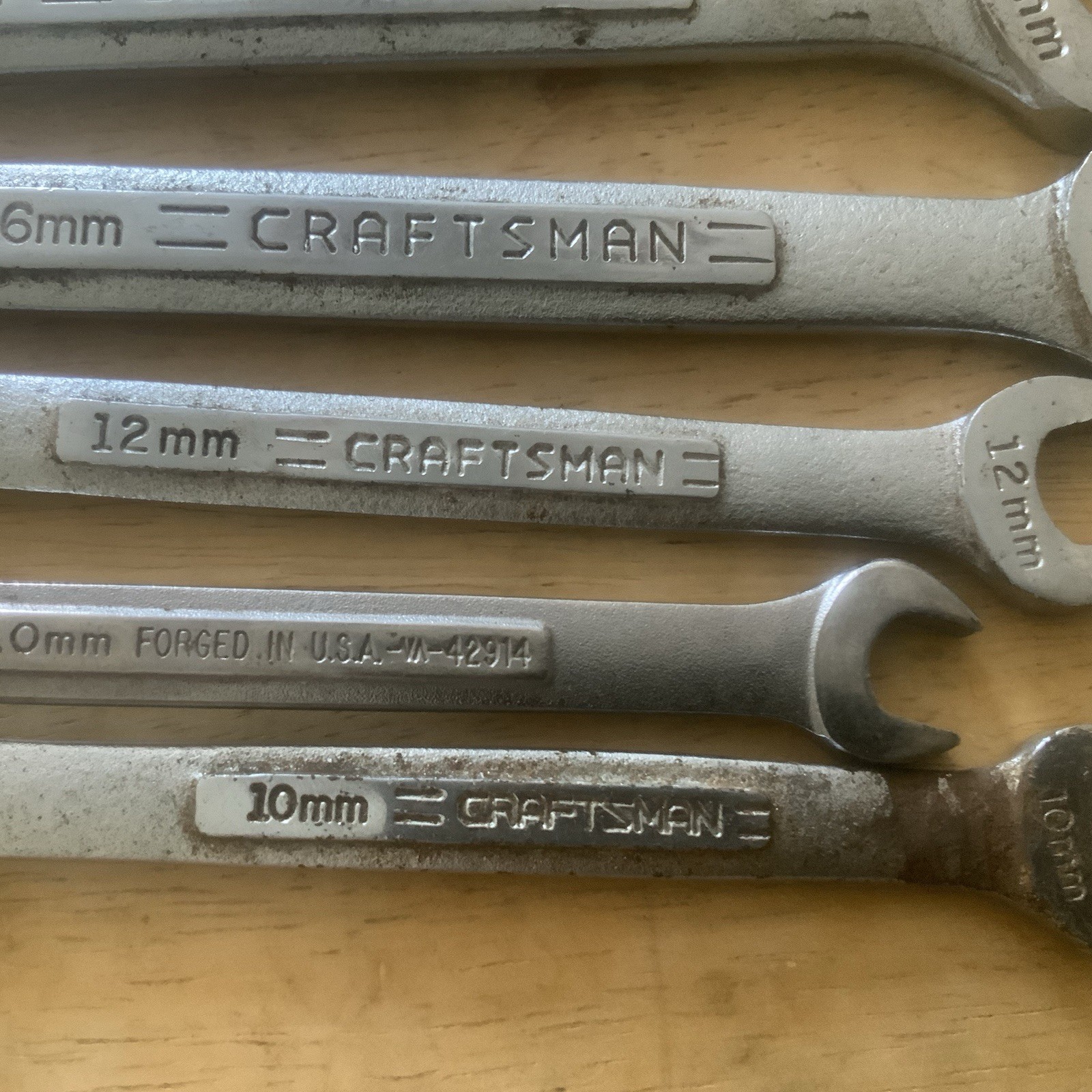 Craftsman 5pc Ratcheting Combination Wrench Lot 10mm 12mm 16mm 17mm Metric