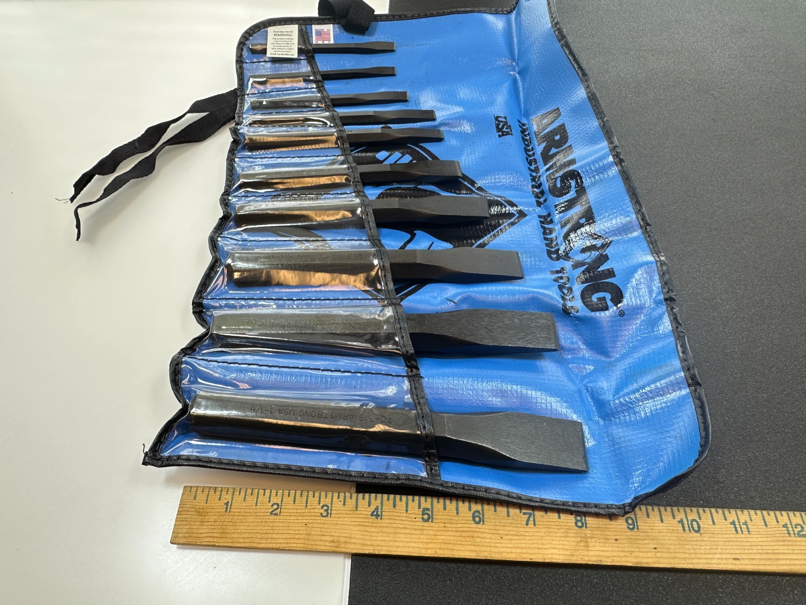 NEW Armstrong Tools USA 70-563 10pc Cold Chisel Set in Kit Bag (Discontinued)