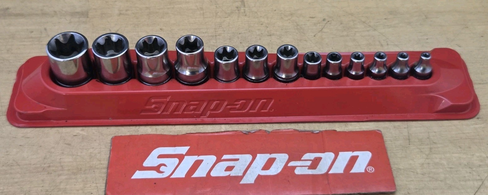 New Snap On 213AFLEY- 13 Pc Combination Drive Inverted TORX Shallow Socket Set