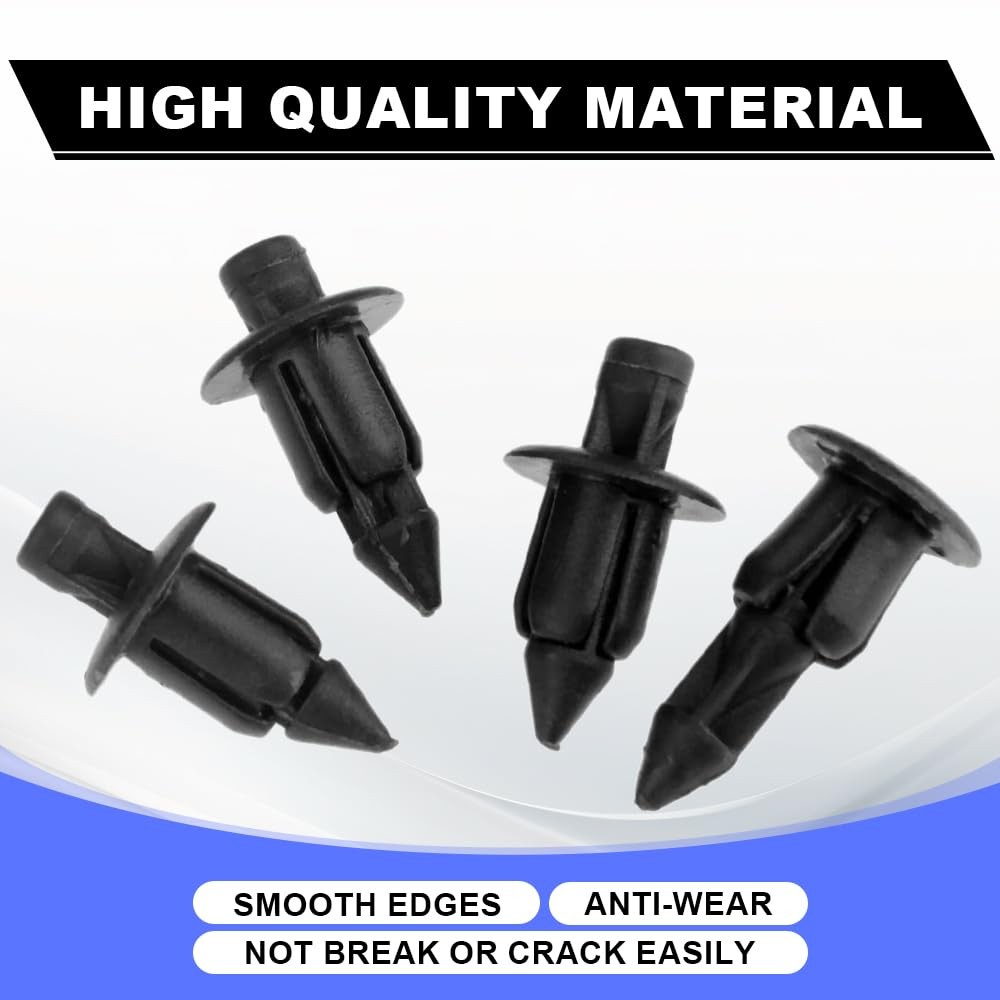 Mtsooning 50PCS Universal Car Retainer Clips, 6mm Plastic 12mm x 21mm, Black