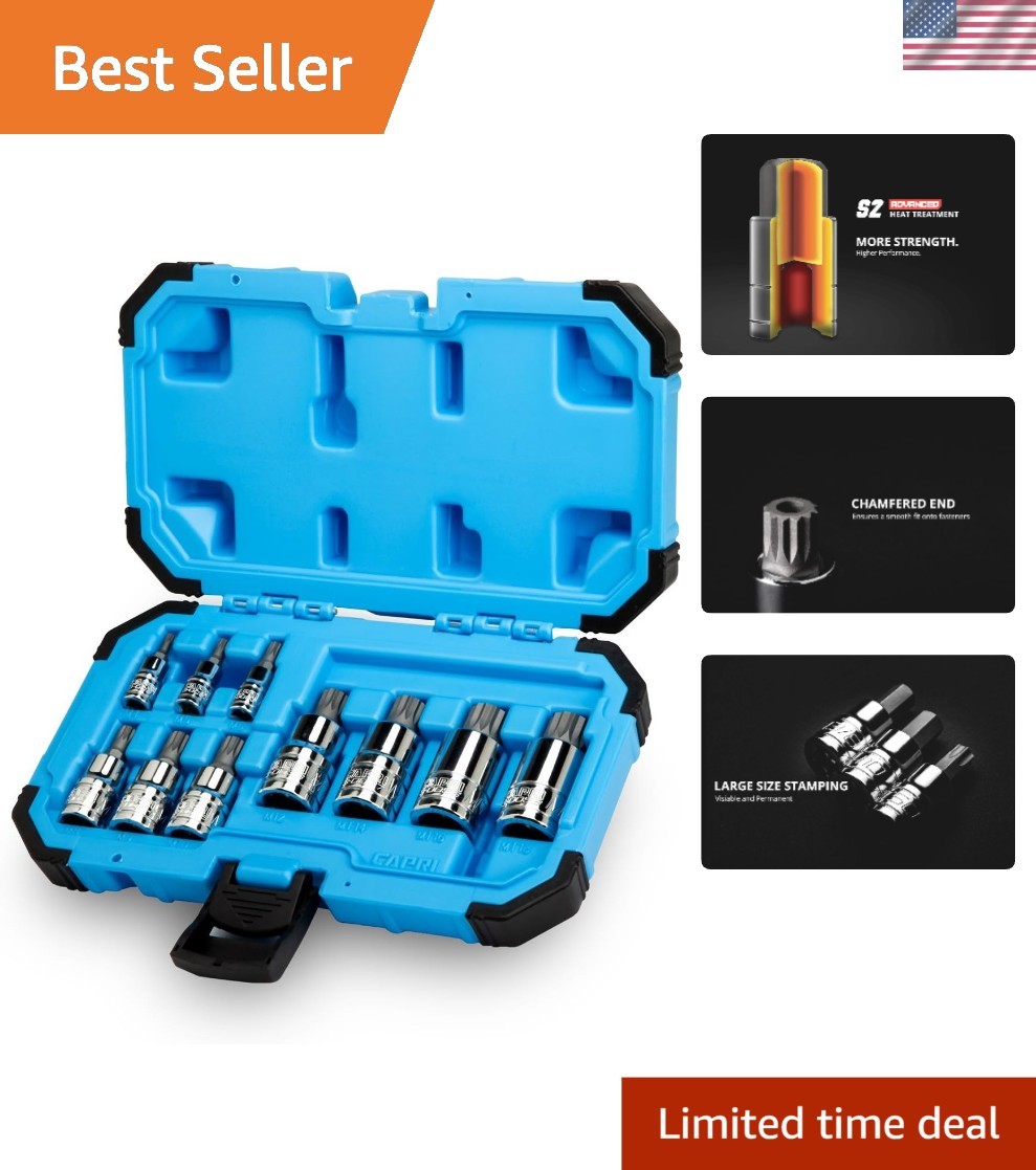 Lifetime Guaranteed 10-Piece Triple Square Bit Socket Set – S2 Steel Durability