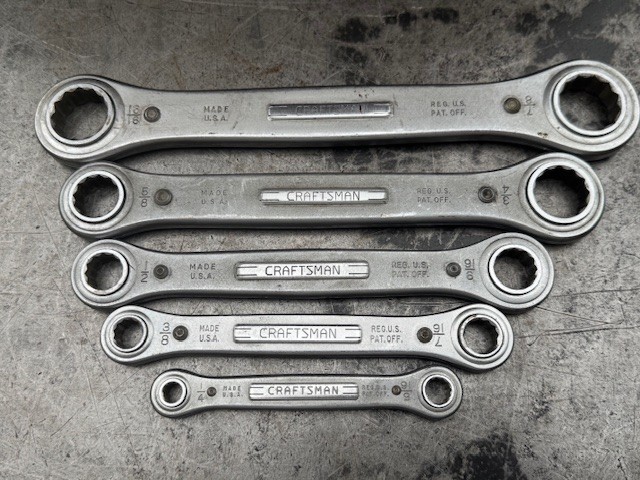 NICE Vintage Craftsman Double Box End Ratcheting Wrench Set With Pouch