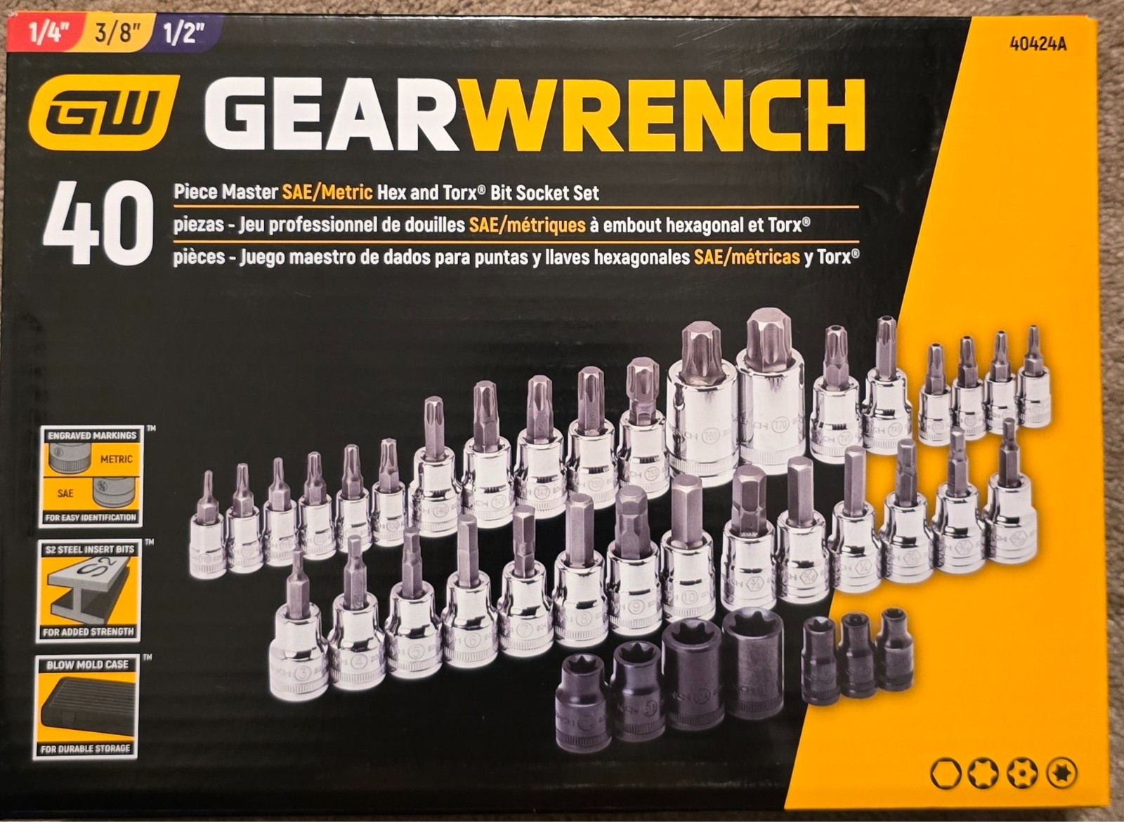 GearWrench 40 pc.Torx and Bit Socket Set 40424A New!