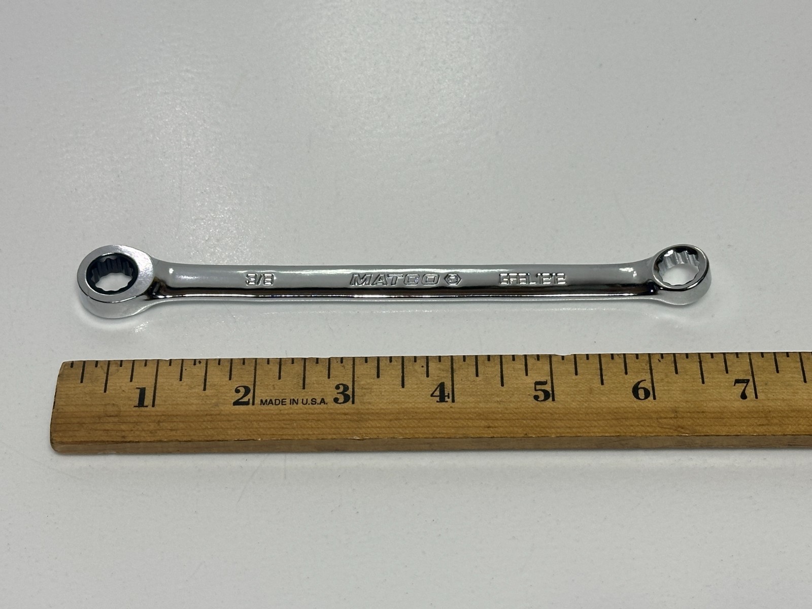 🇺🇸 Matco Tools USA GRBL1212 SAE 3/8″ Ratcheting Double Box End Wrench, NOS