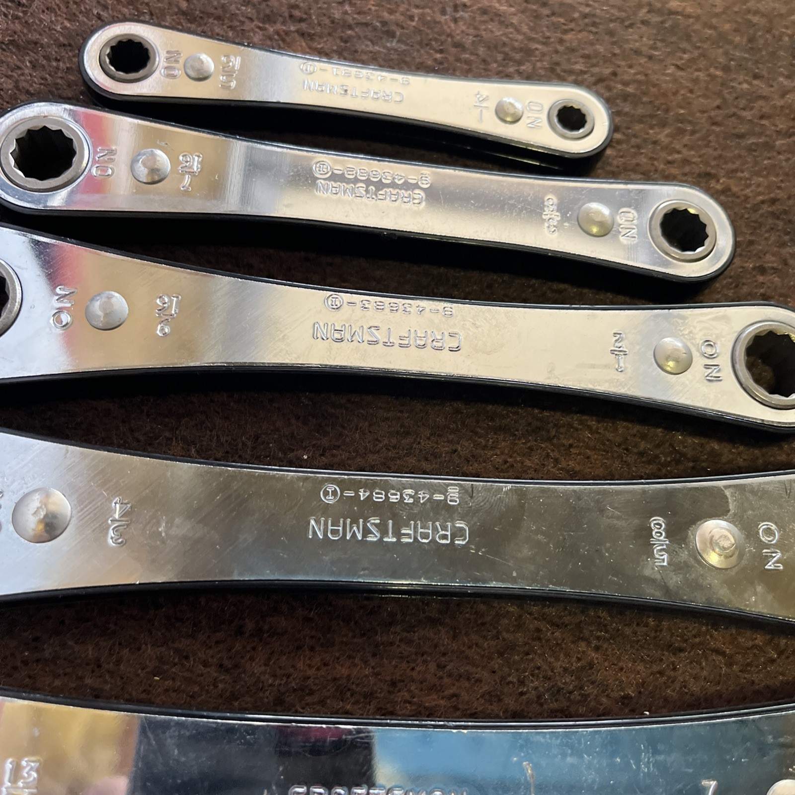 Craftsman 5pcs Ratcheting Double Box End Circle I Wrench Set 1/4″ – 7/8″ SAE USA