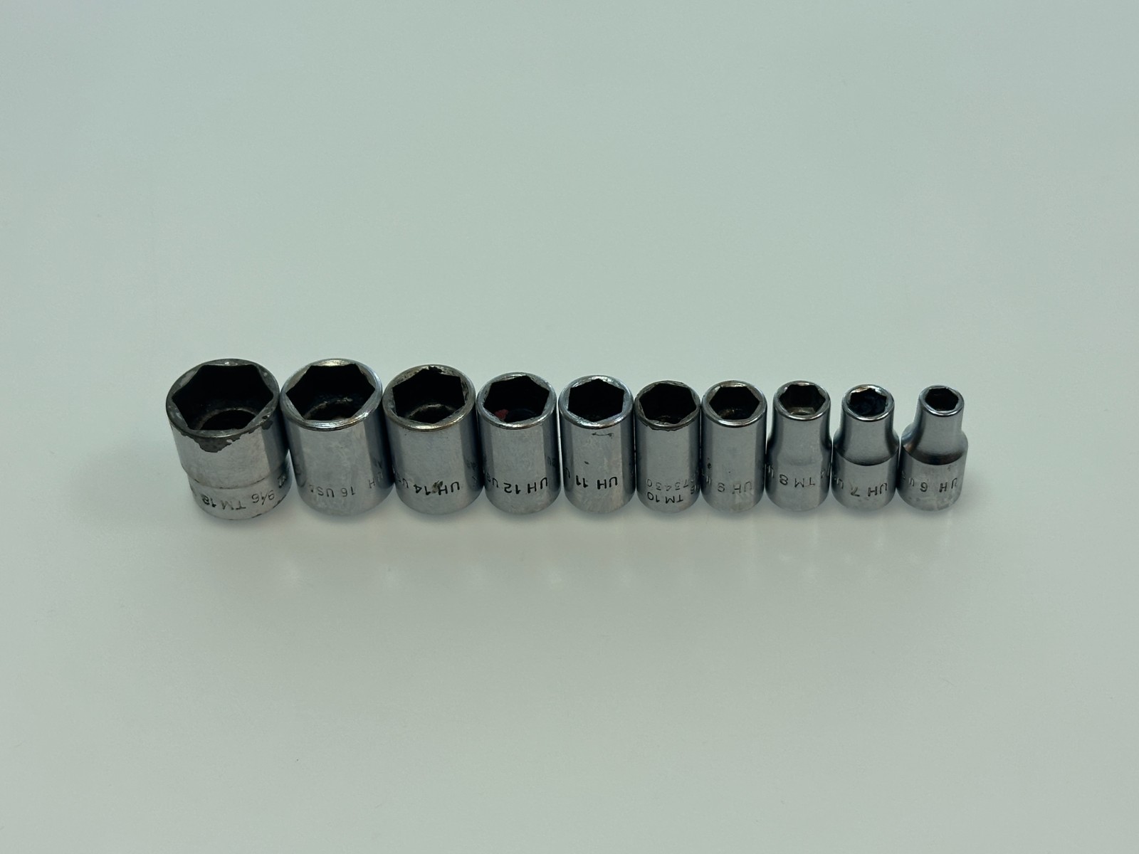 🇺🇸 PAR-X & Snap-On USA 10pc SAE 1/4″ Drive Shallow Socket Set, 3/16″ to 9/16″