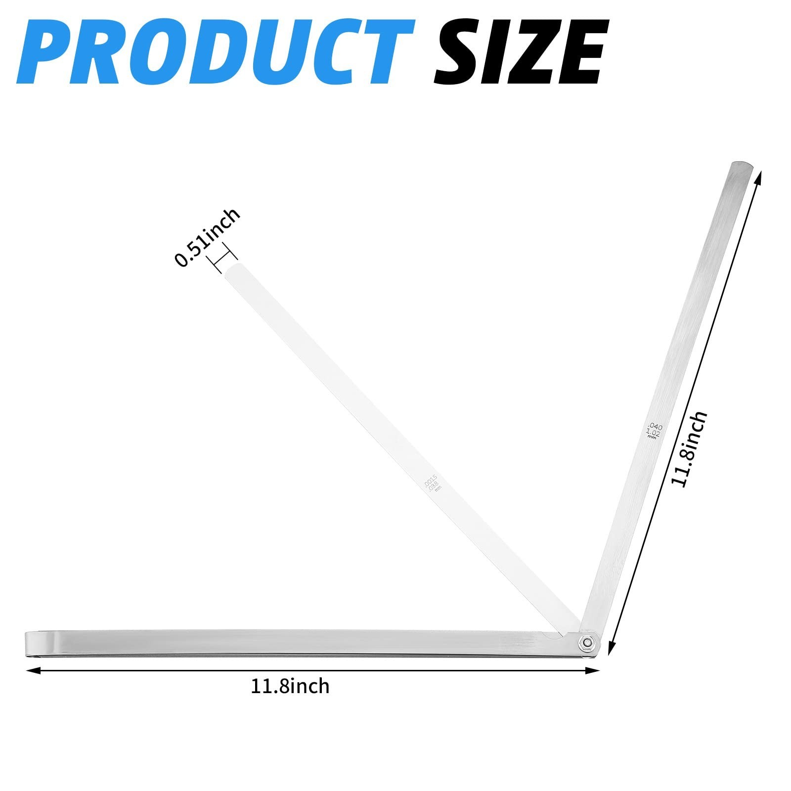 25 Blade Feeler Gauge Set 0.038-1.02mm, Stainless Steel Dual Marked Tool for Pre