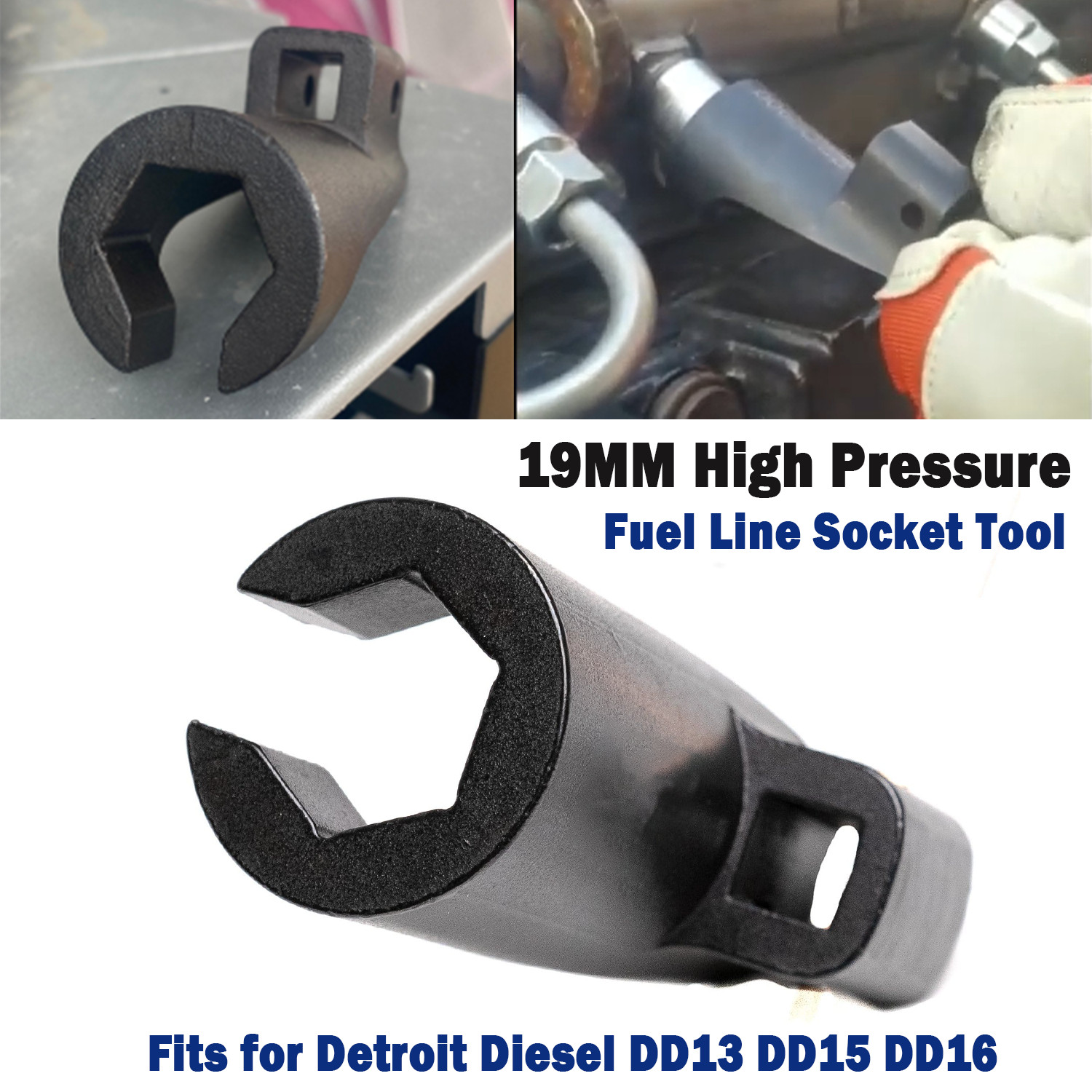 19MM High Pressure Fuel Line Socket Nut Wrench Spanner Tool 3/8» Drive J-48770