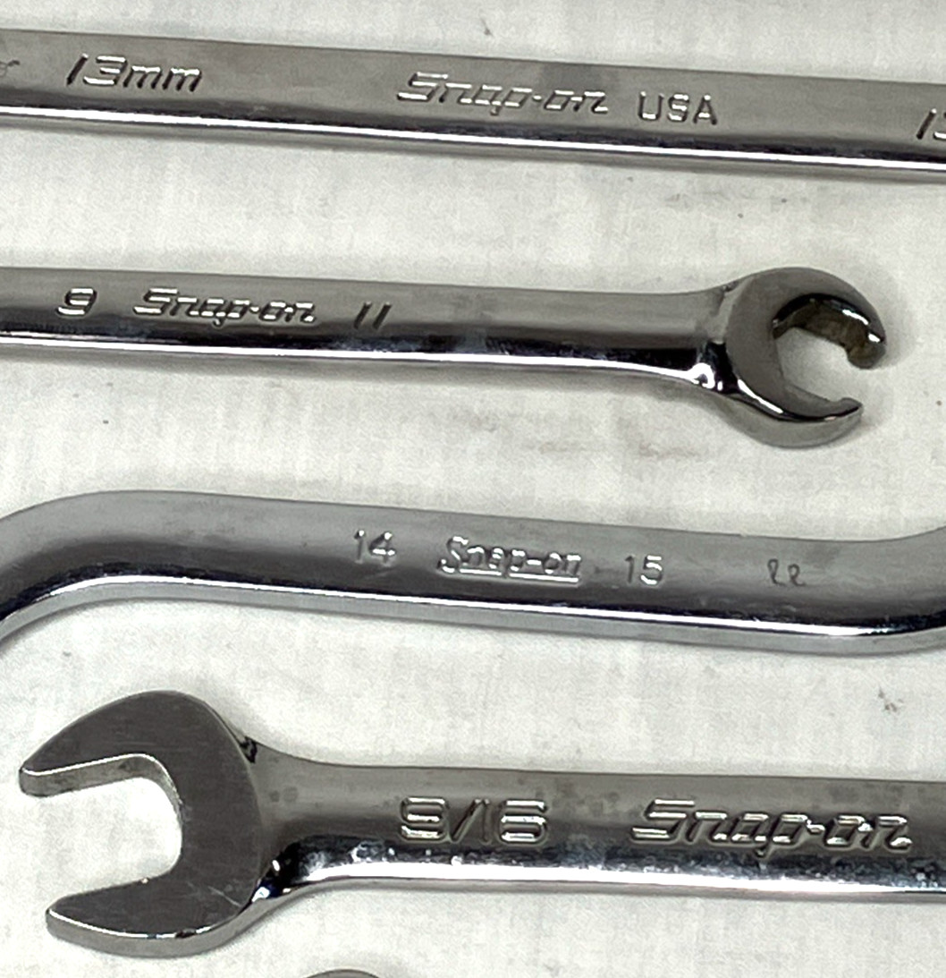 Snap-On Wrench Lot SAE & Metric 1/2 9/16 9/16 11mm 13mm + Matco 15mm