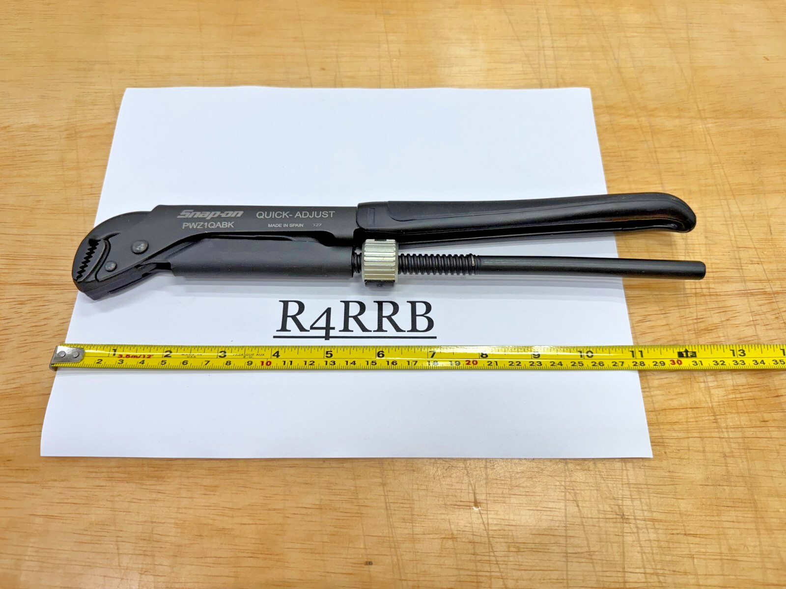 Snap-on Tools SPAIN RARE NEW BLACK Soft Grip Quick Adjust Wrench Pliers PWZ1QABK