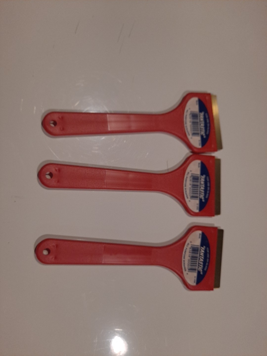 3 BRASS ICE SCRAPER 9 INCH RED