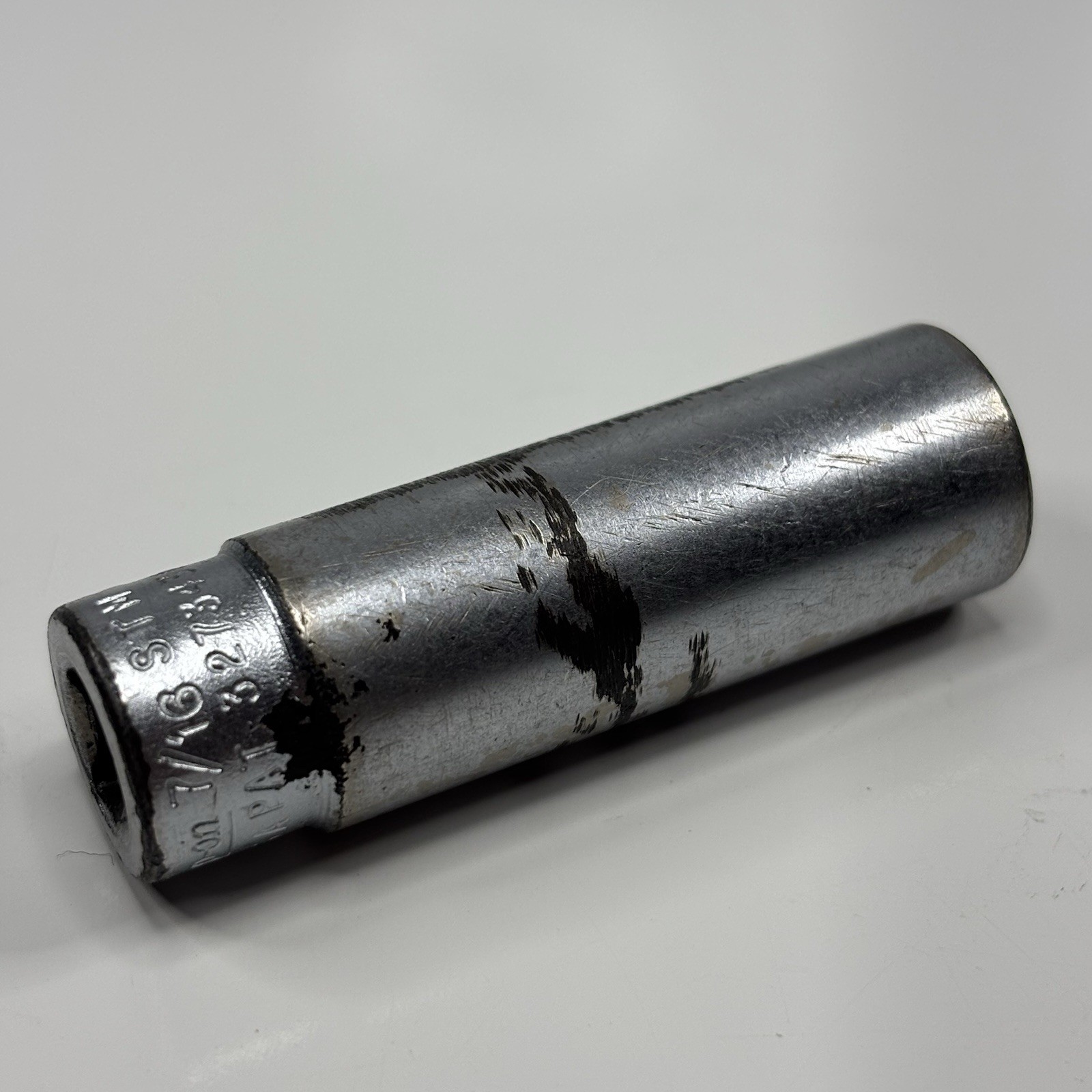 Snap On Tools STM14 1/4 Dr 6Pt SAE 7/16 Flank Dr Deep Chrome Socket VTG USA