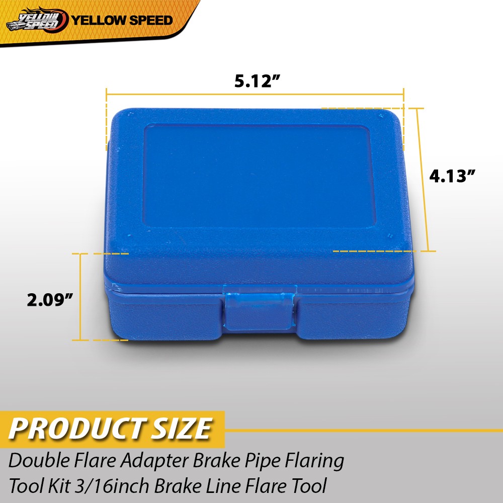 3/16″ Double Flaring Tool Brake Line Adapter Kit w/ Storage Box for Auto