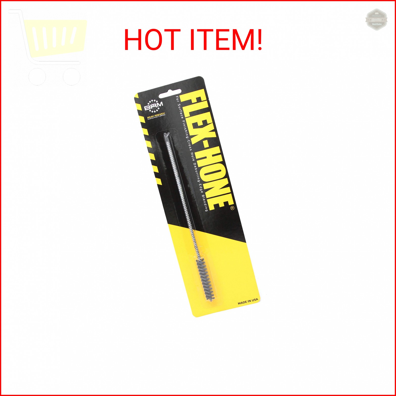 Brush Research BC95M18 FLEX-HONE®, 3/8″ (9.5mm) Diameter, 180 Grit, Silicon Carb