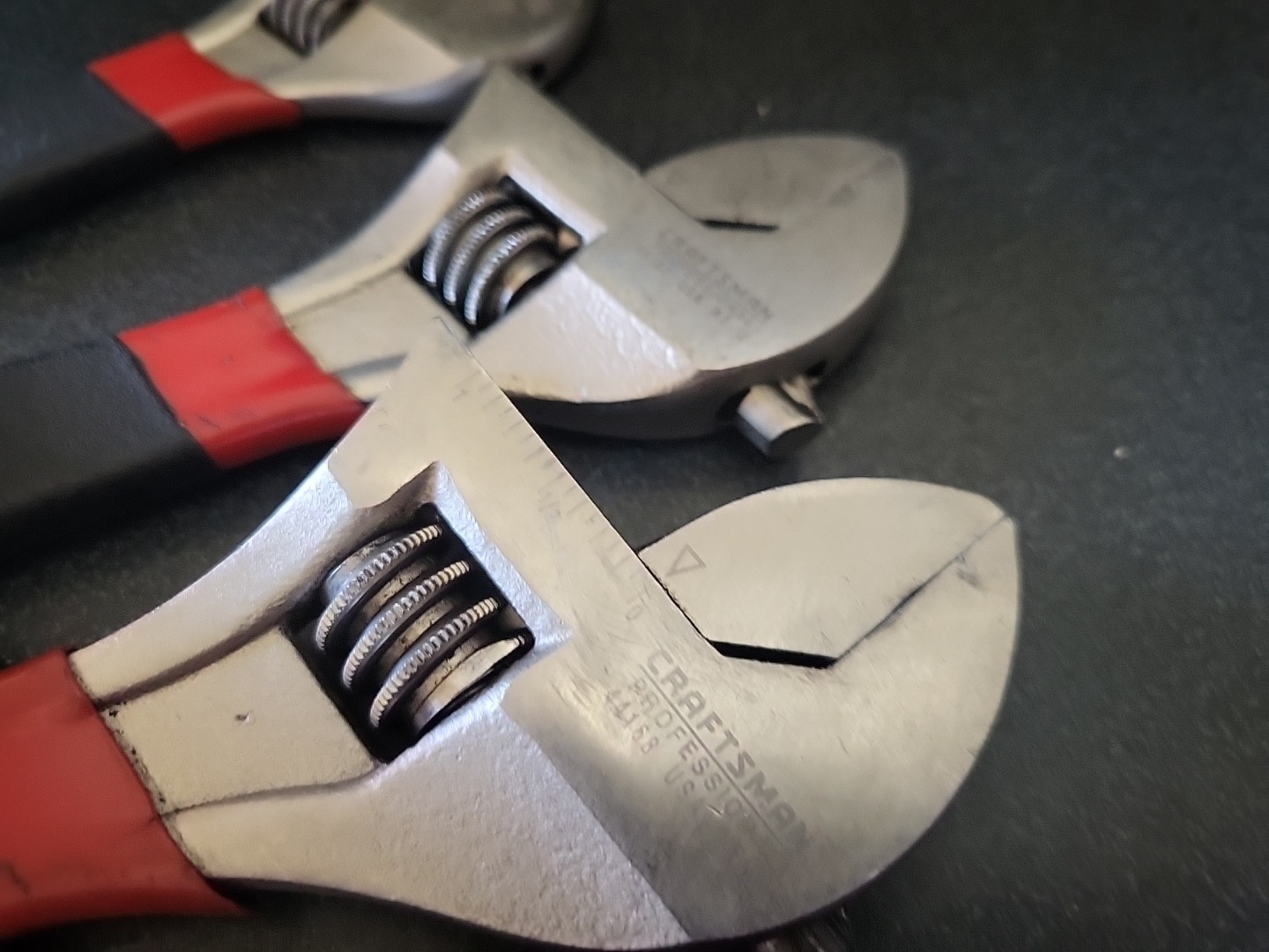 RARE Vintage 3pc Craftsman Professional Adjustable Wrench Set 44166 44167 44168