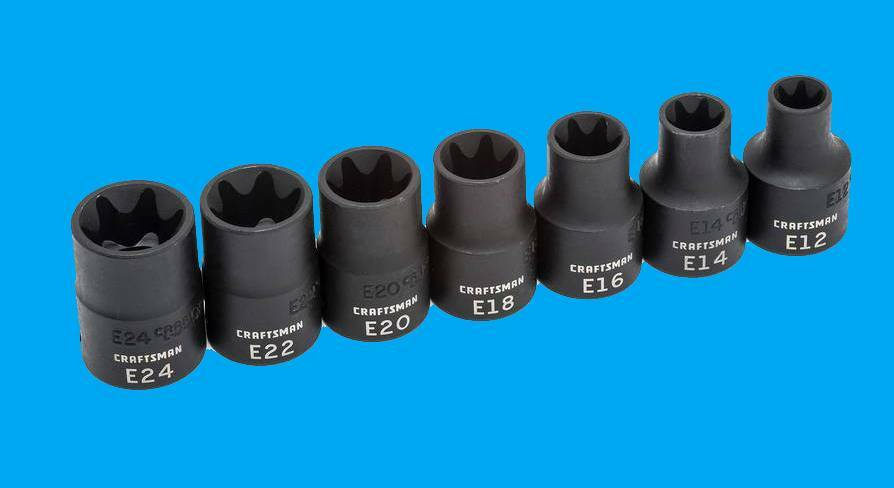 Craftsman 1/2″ Drive Impact E-Torx Bit External Socket Set 7pc E12-E24 NEW