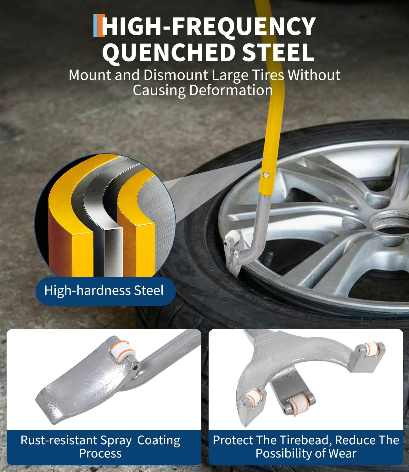 Heavy Duty Tire Mount and Demount Set – Fits 22.5″ to 24.5″ Car Tires