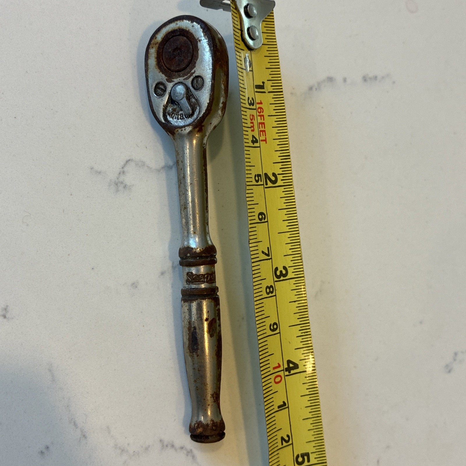 Snap On Tools Mini 1/4″ Drive Ratchet TM70C Mechanic Hand Tool Rusty works