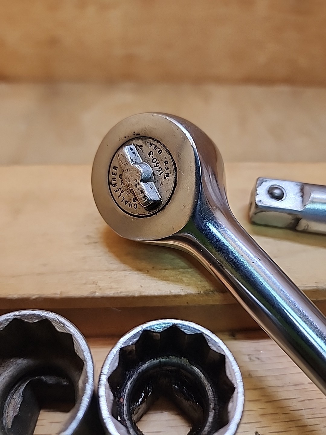 Vintage Challenger by Proto 1/2″ Drive Ratchet No. 1660-3 Ext. 1666 & 4 Sockets