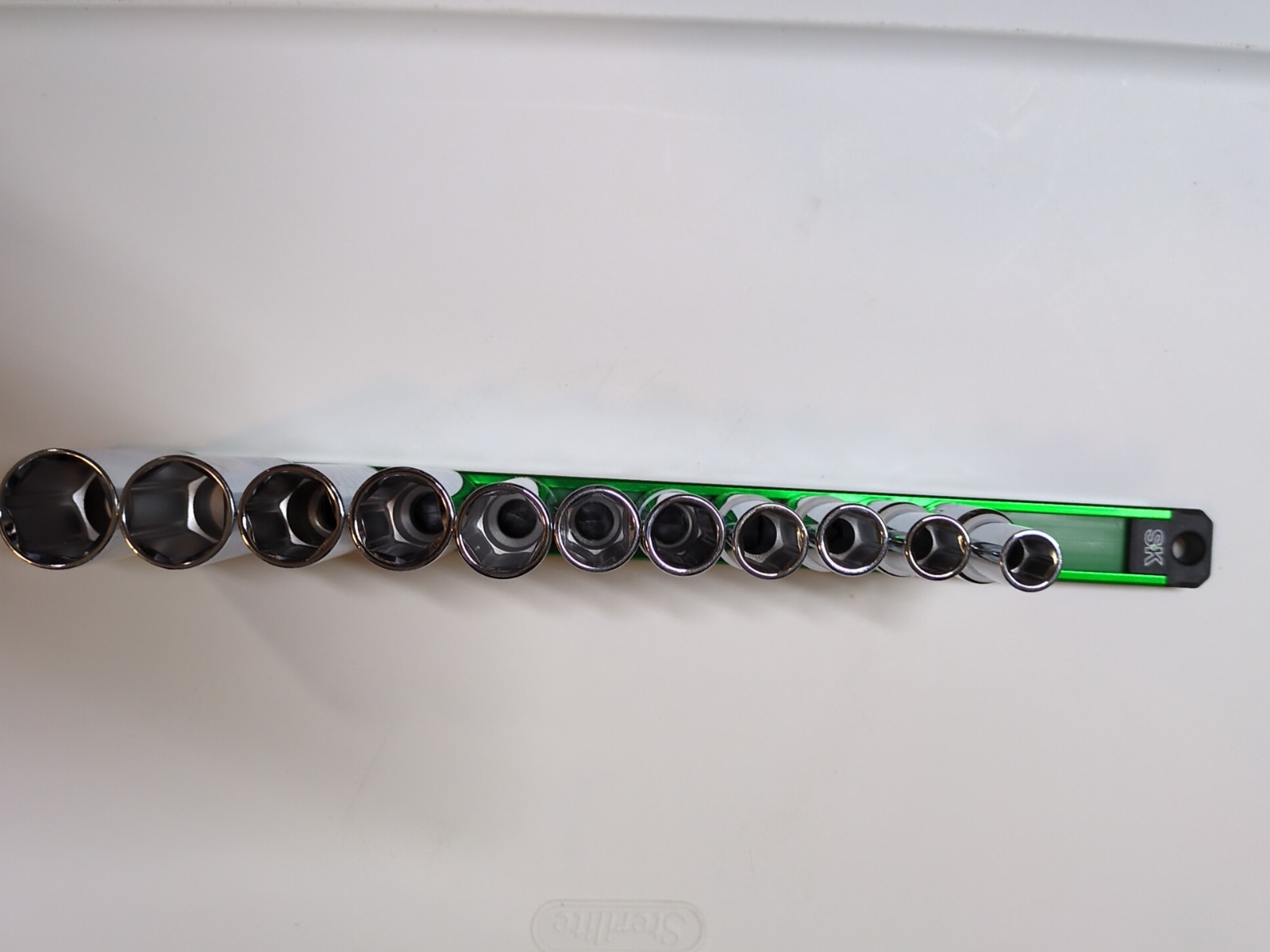 SK Professional Tools 11pc 1/2 Drive Deep Socket Set Metric-New with Rail