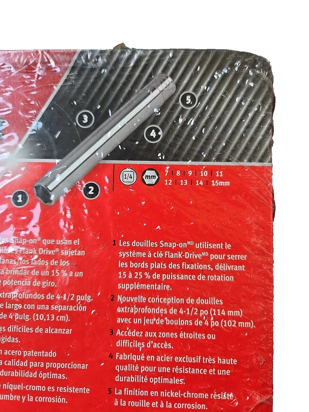 New Snap-on™ 1/4″ drive 7 – 15 mm 9pc 6-pt Extra Deep Socket SET 109STMML SEALed