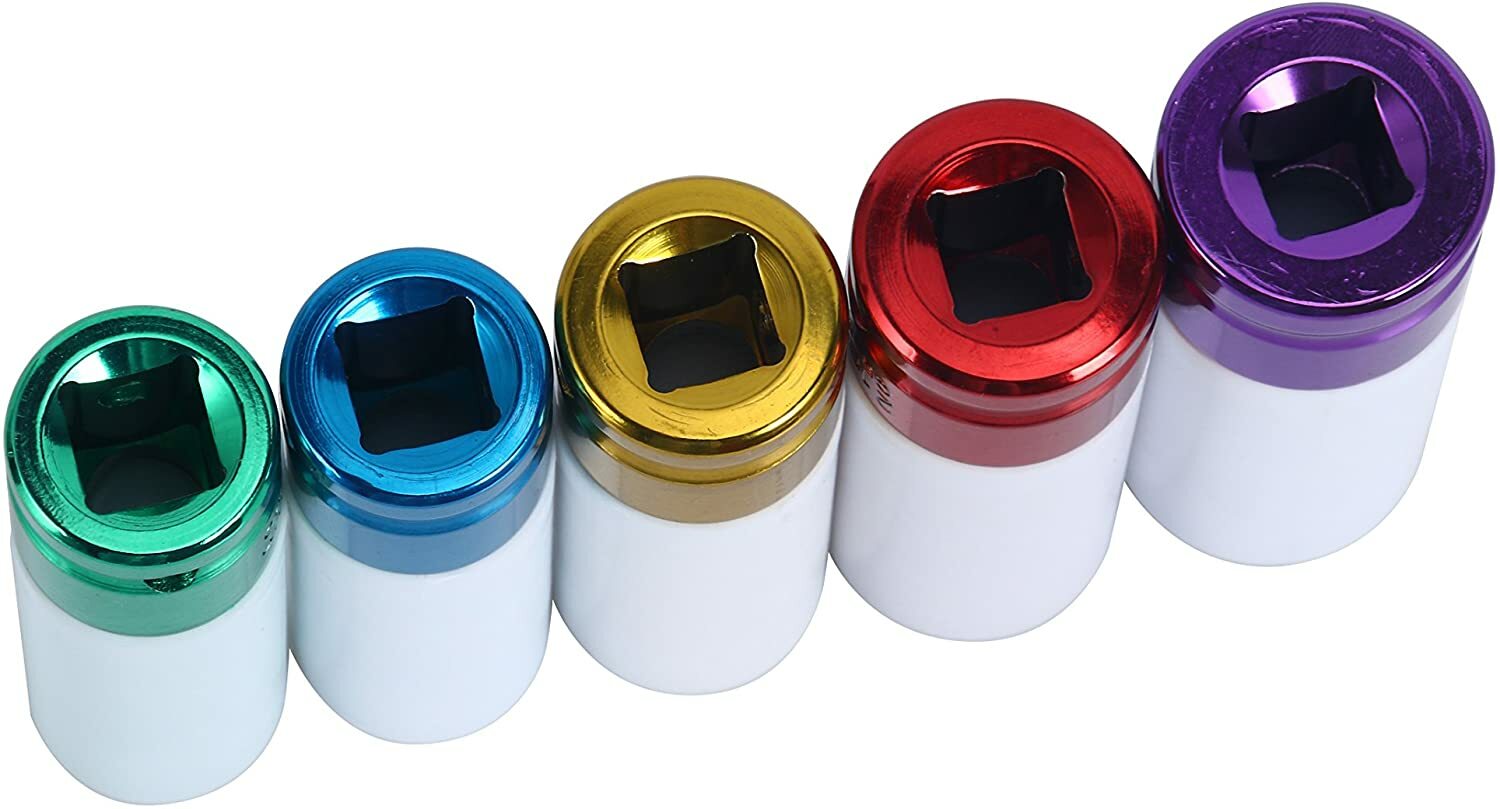 Non-Marring Thin-Walled 5PCS 1/2” Inch Impact Drive Lug Nut Socket 5-piece 1 set