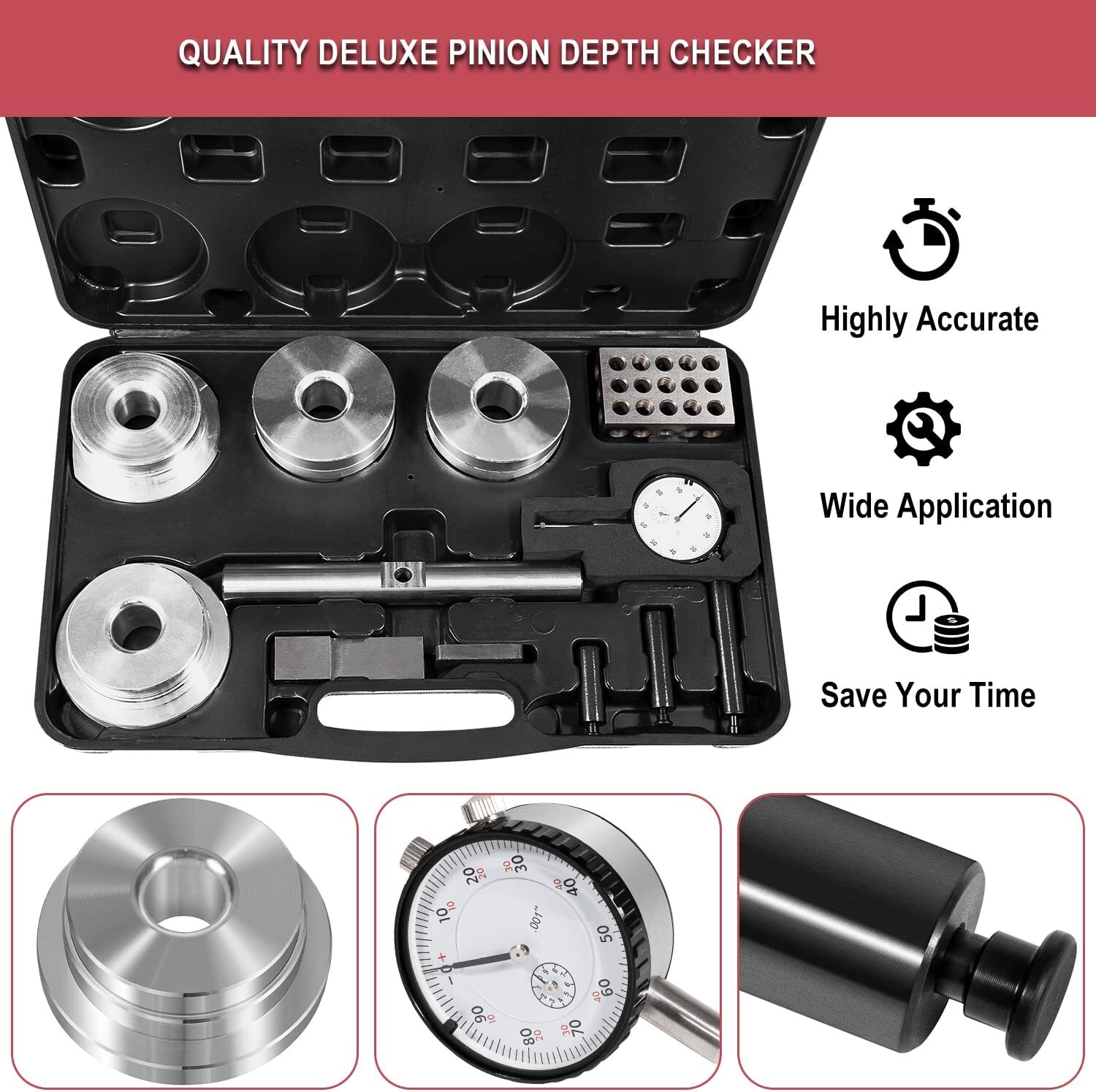 11001 Pinion Depth Checker For GM 10-12 Bolt Ford 7.5» 8» 8.8» 9» Dana 30-70