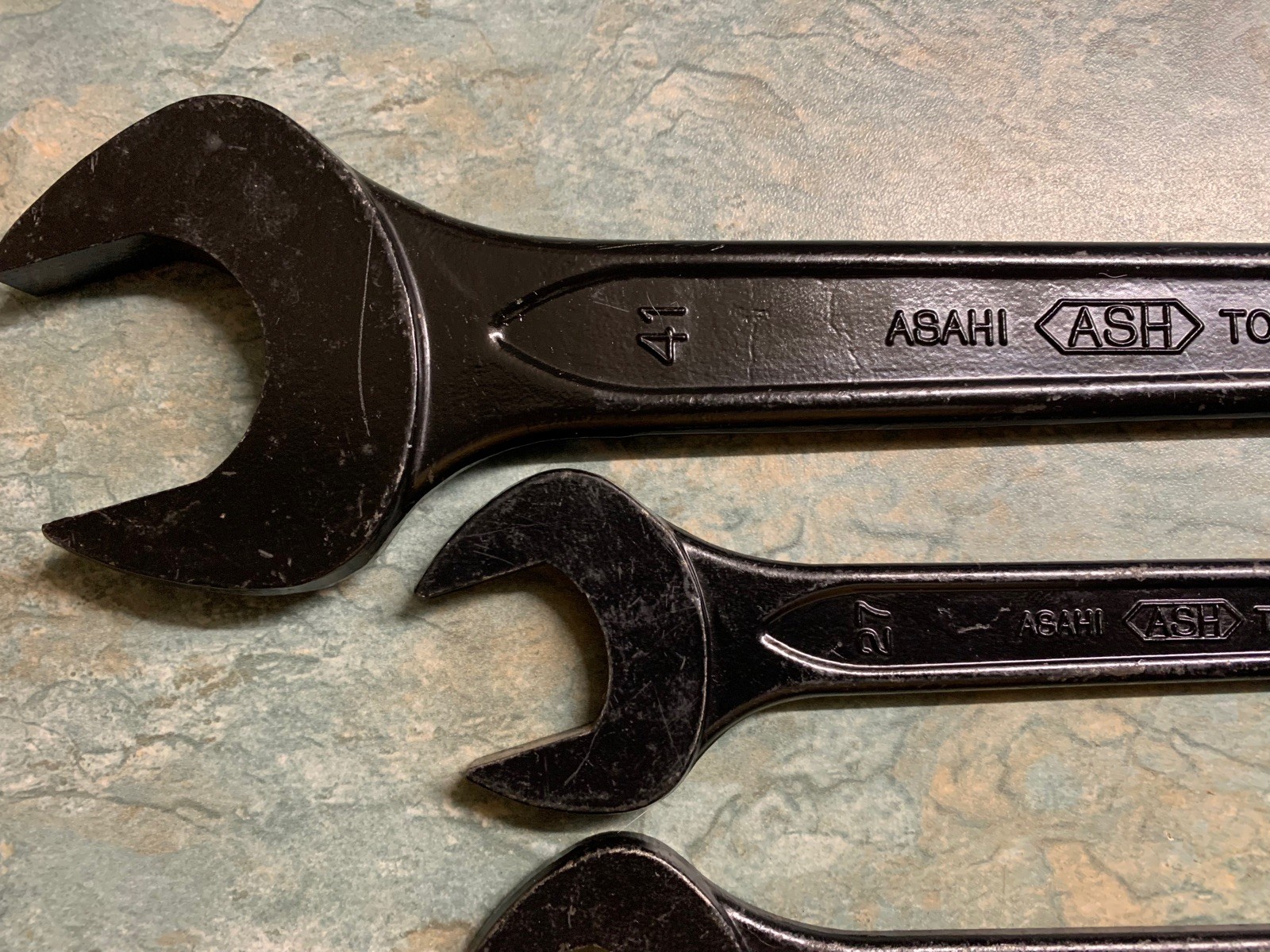 ASH asahi open ended 41 27 24 22 19 mm spanner wrench JAPAN set tools