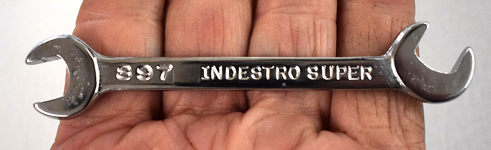 Vtg Indestro Super 9 pc Angled Ignition Wrench Set No. 888 Open End USA New