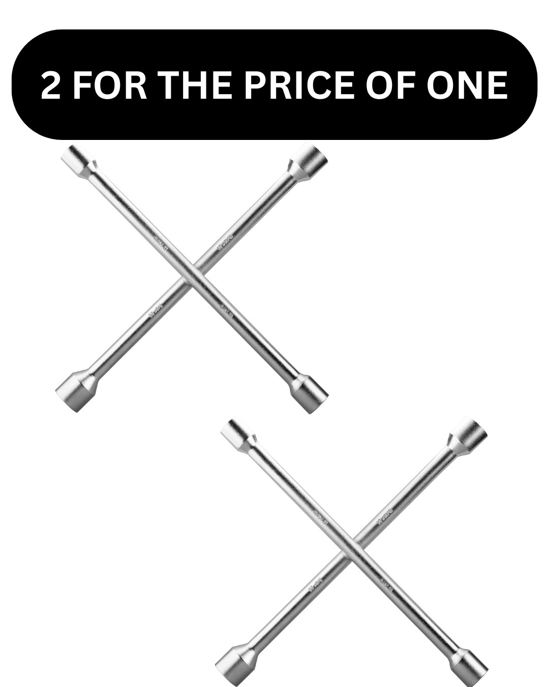 CARTMAN 14 Inch Universal Heavy Duty Lug Wrench 4 Way Tire Iron Wrench 2 pack