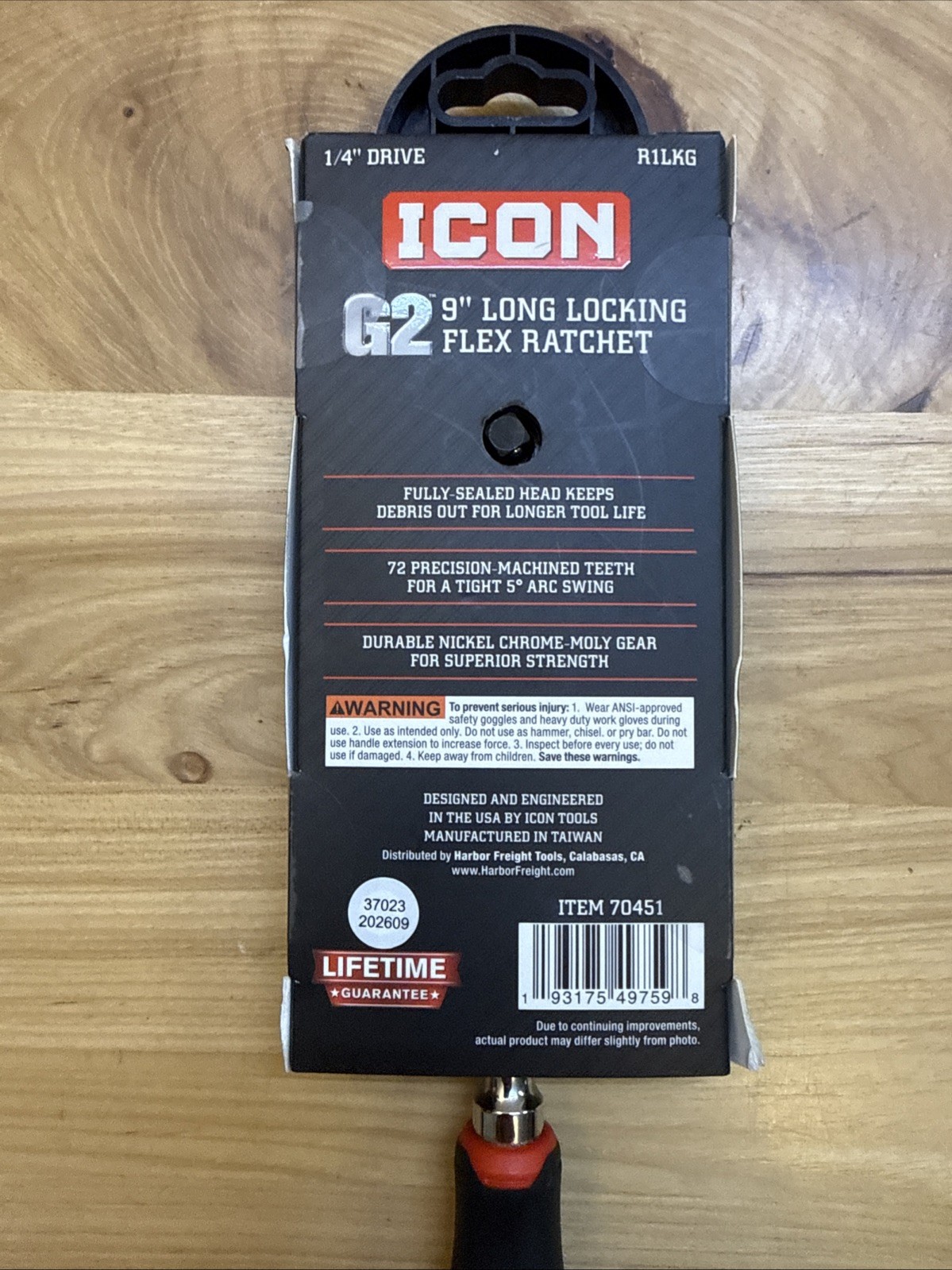 Icon G2 Ratchets 1/4” 9” R1LKG Flex Head , 3/8 Drive R2LKG 14” Locking Flex Head