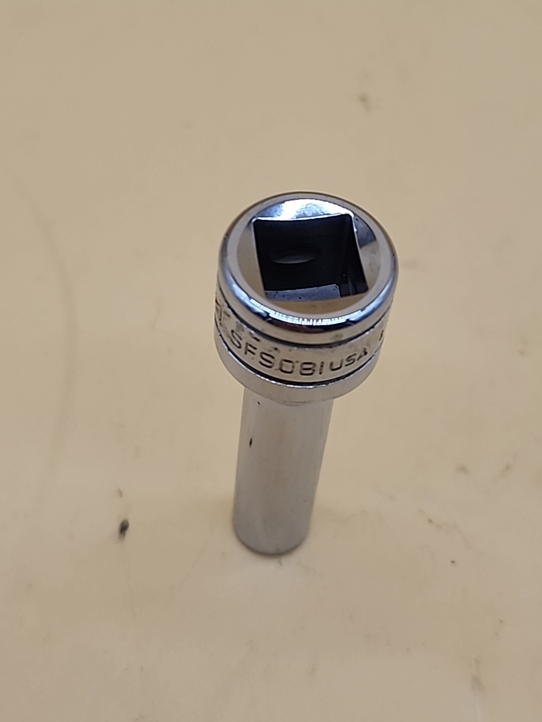 Snap on Tools 1/4″ DEEP 6 Point Chrome Socket 3/8″ Drive SFS081 USA