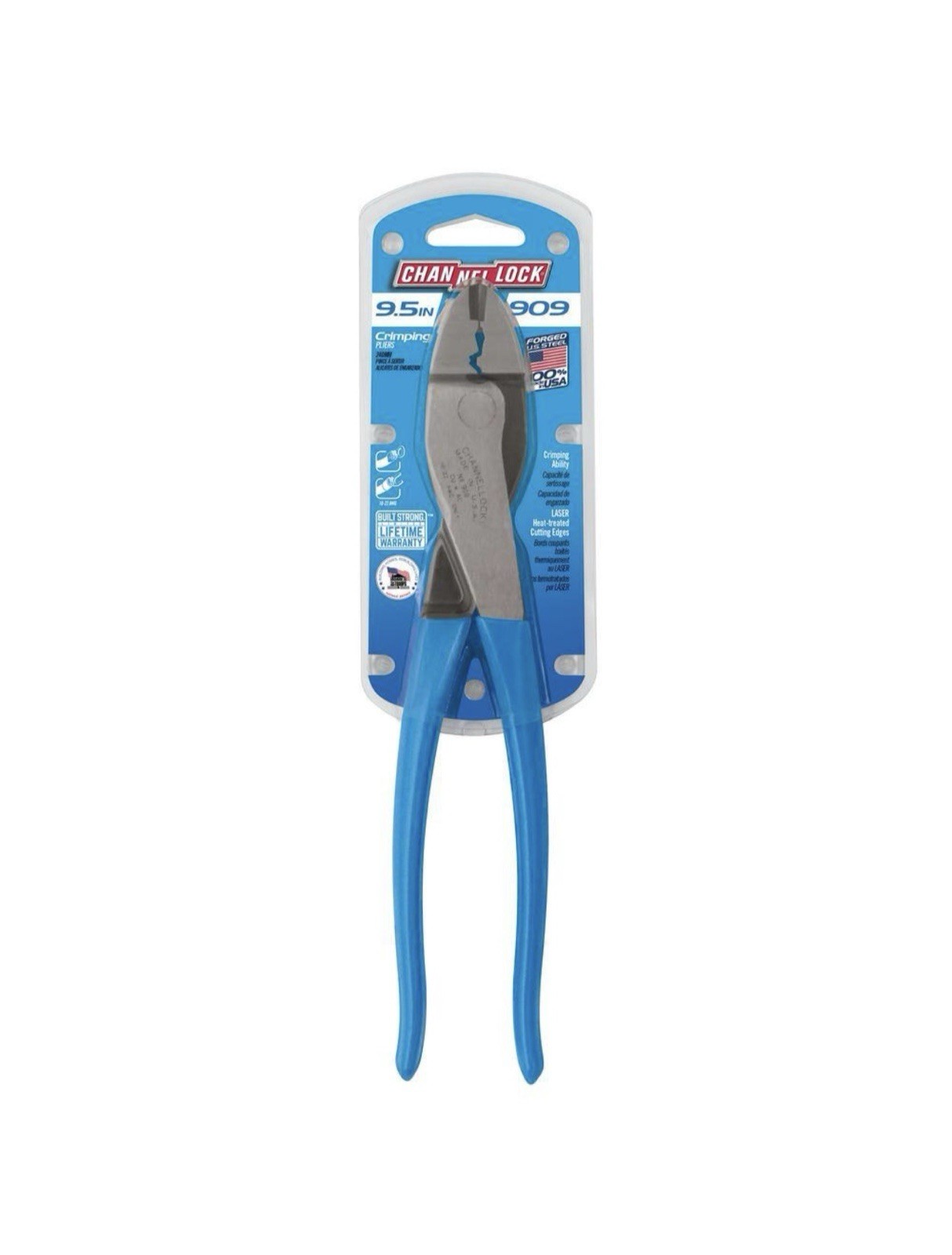 Channellock 909 9.5″ Crimping Pliers Range from 10-22 AWG Wire USA MADE
