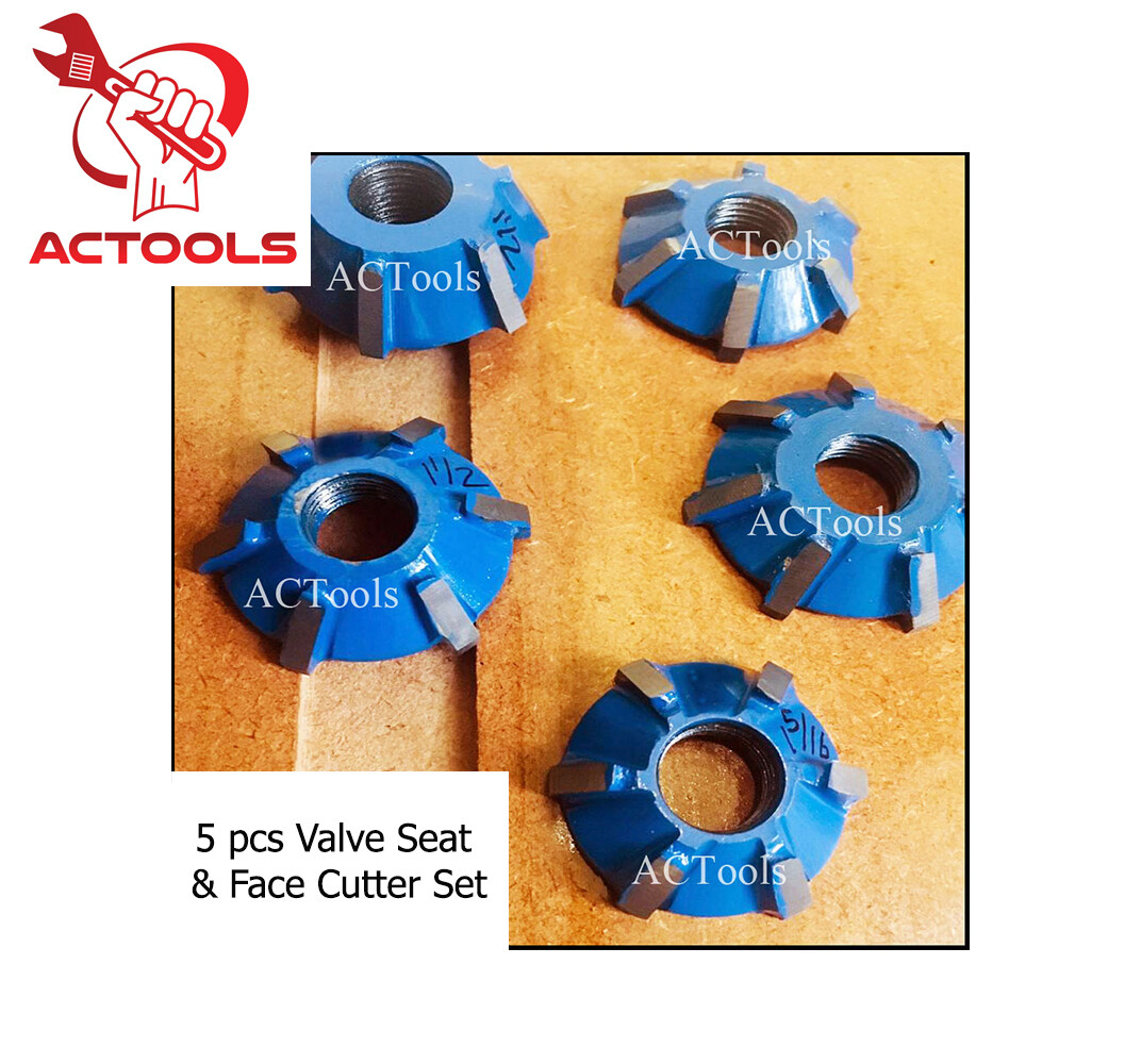 New Carbide Tipped Valve Seat Face Cutter Set Of 5 Pcs Kit Cutters Tip USA