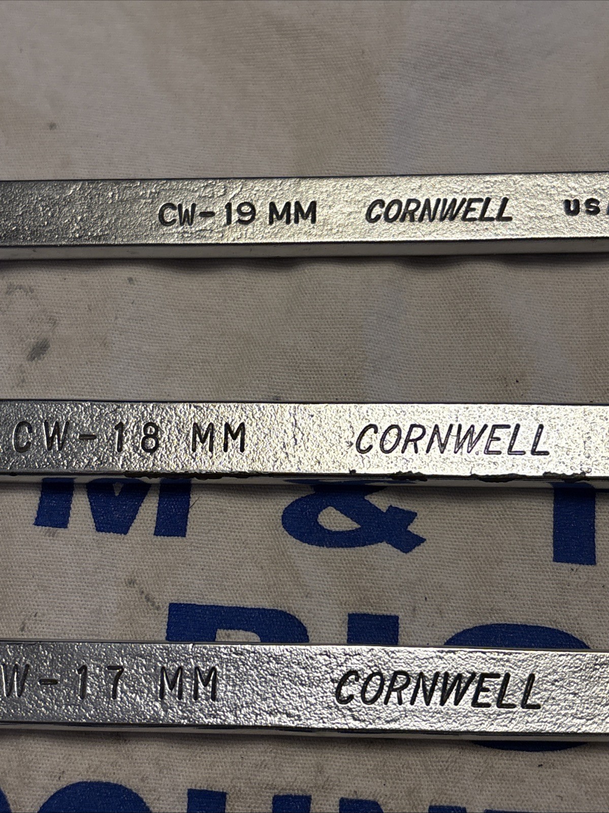Vintage Cornwell Tools USA 7pc 12pt Metric Combination Wrench Set 13-19mm