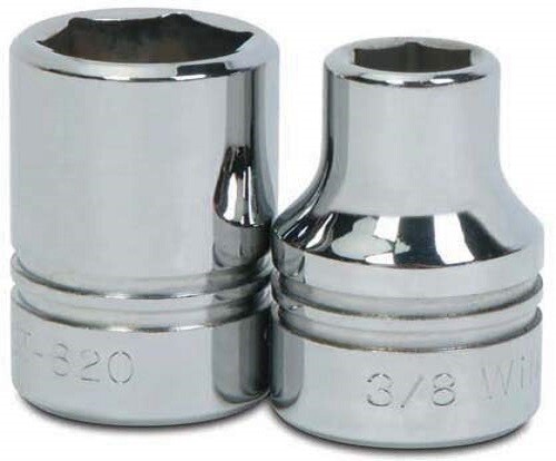1/2″ Drive Shallow Sockets, 6-Point, SAE, High-Polished Chrome Finish, Williams