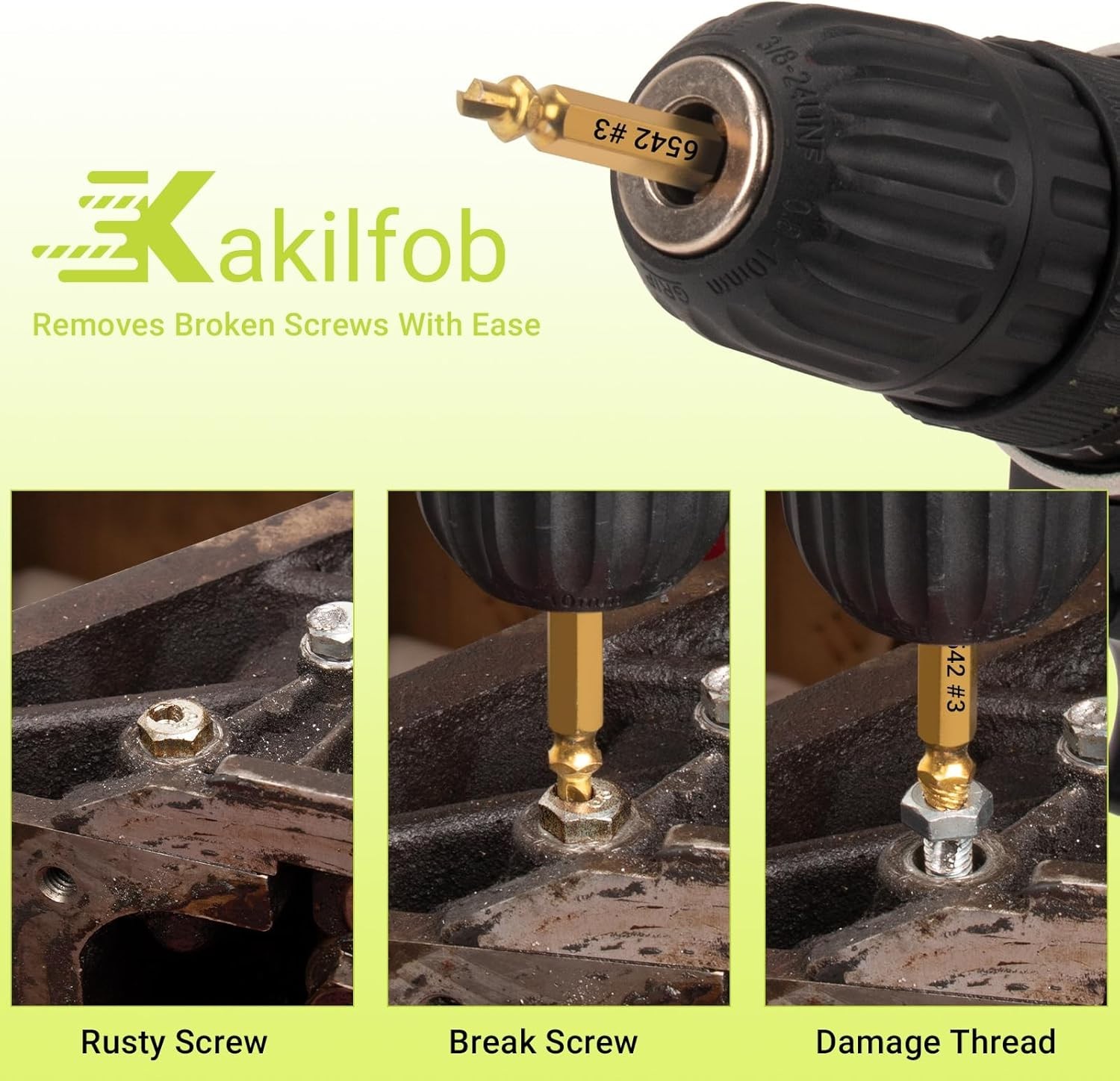 13-Piece Screw & Bolt Extractor Set for Damaged Fasteners