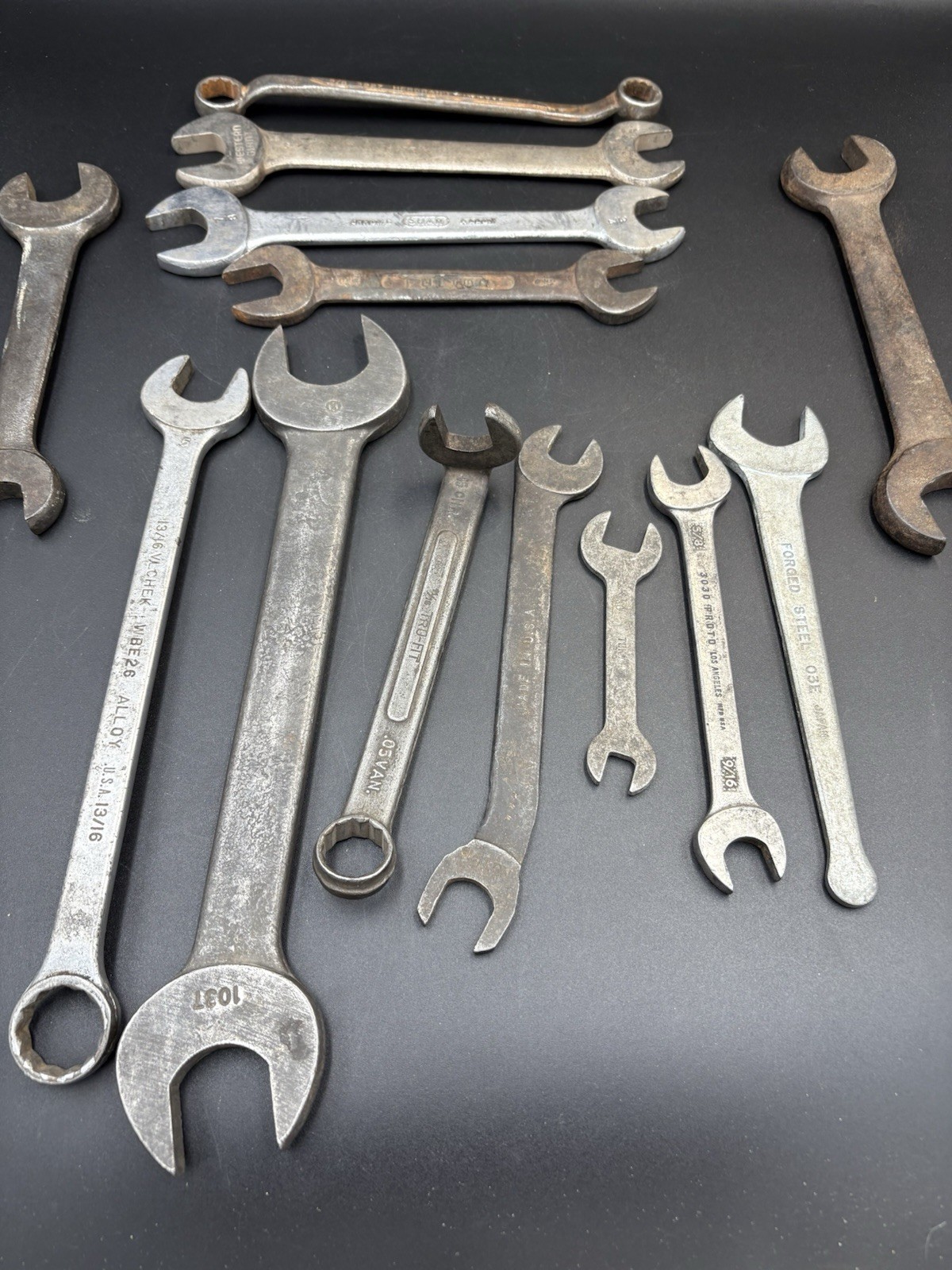 Lot Of 13 VTG Miscellaneous Wrenches, Various Sizes