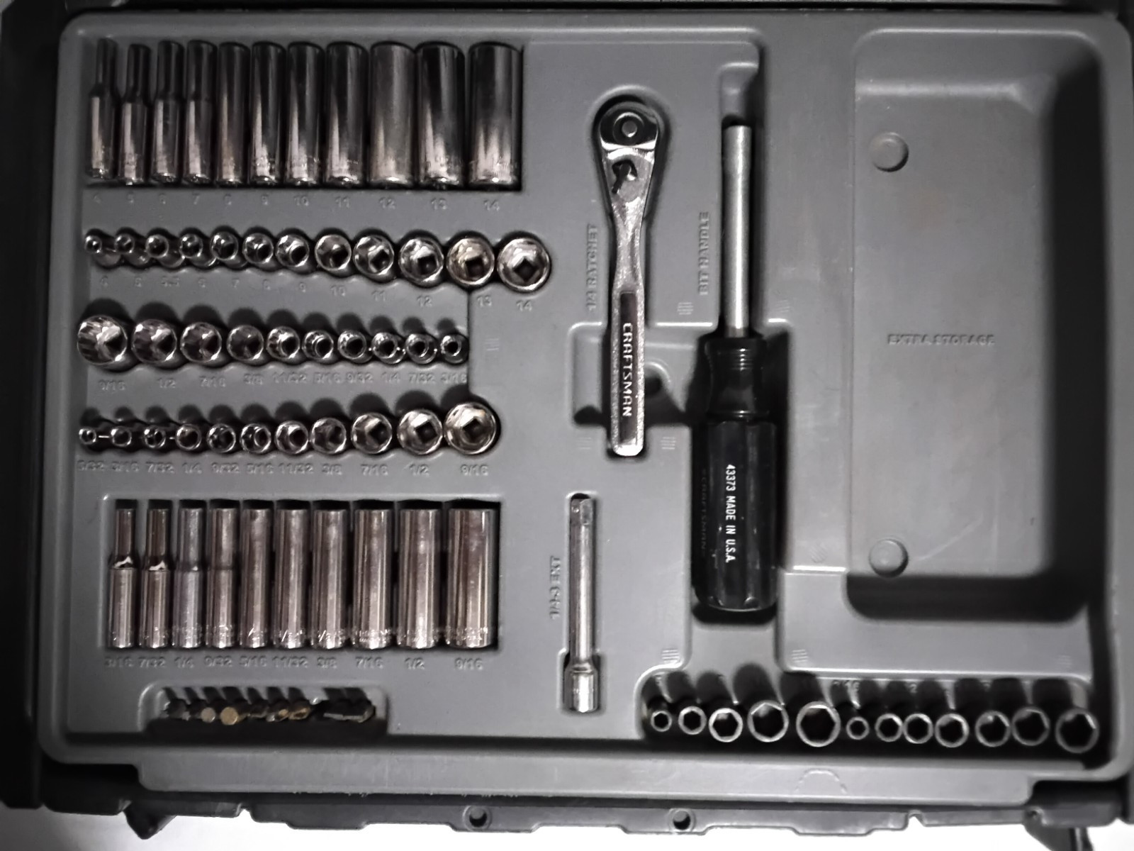 Craftsman Tool Box Organizer Plastic Mechanic Socket Ratchet Set 3 Drawer USA