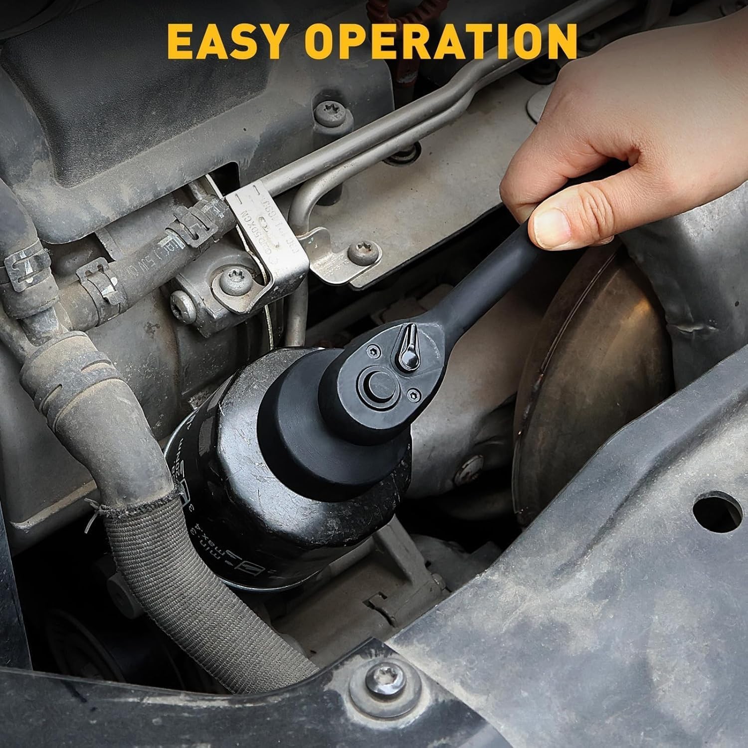 Effortless 32mm Oil-Filter Removal Tool – Low Profile, Chrome Vanadium Steel