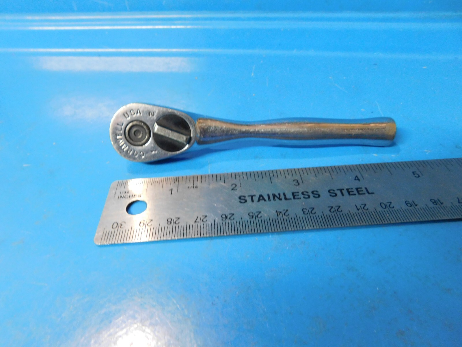 USED, CORNWELLTOOLS 3/8 IN. DR. 5 IN. SHORT HANDLE RATCHET