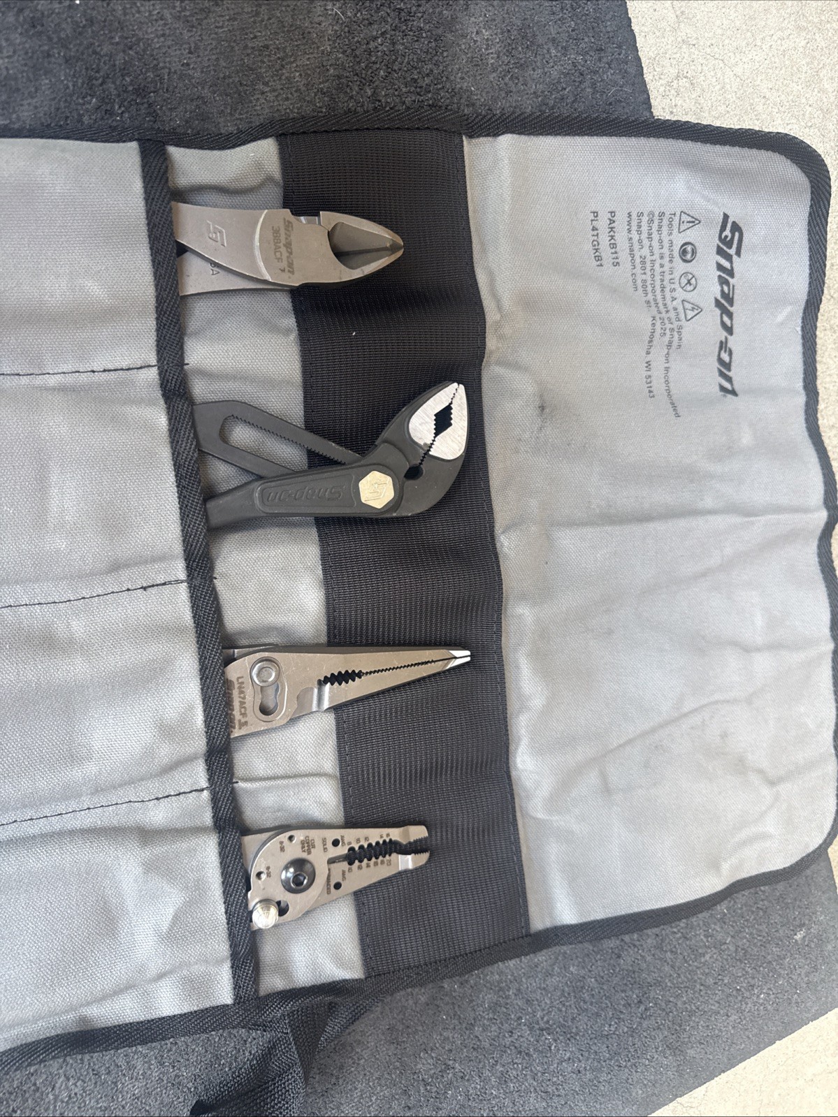 For Snap On 4pc Plier Set ( 388ACF + PWCS9AF + LN47ACF + AWPBX10) PL4TGKB1DT