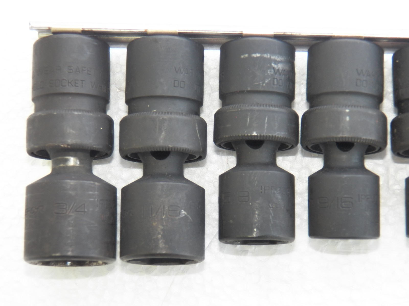 Snap-on 3/8″ drive Metric 10-19 & Sae 3/8-3/4 6-point IMPACT Swivel Socket Sets