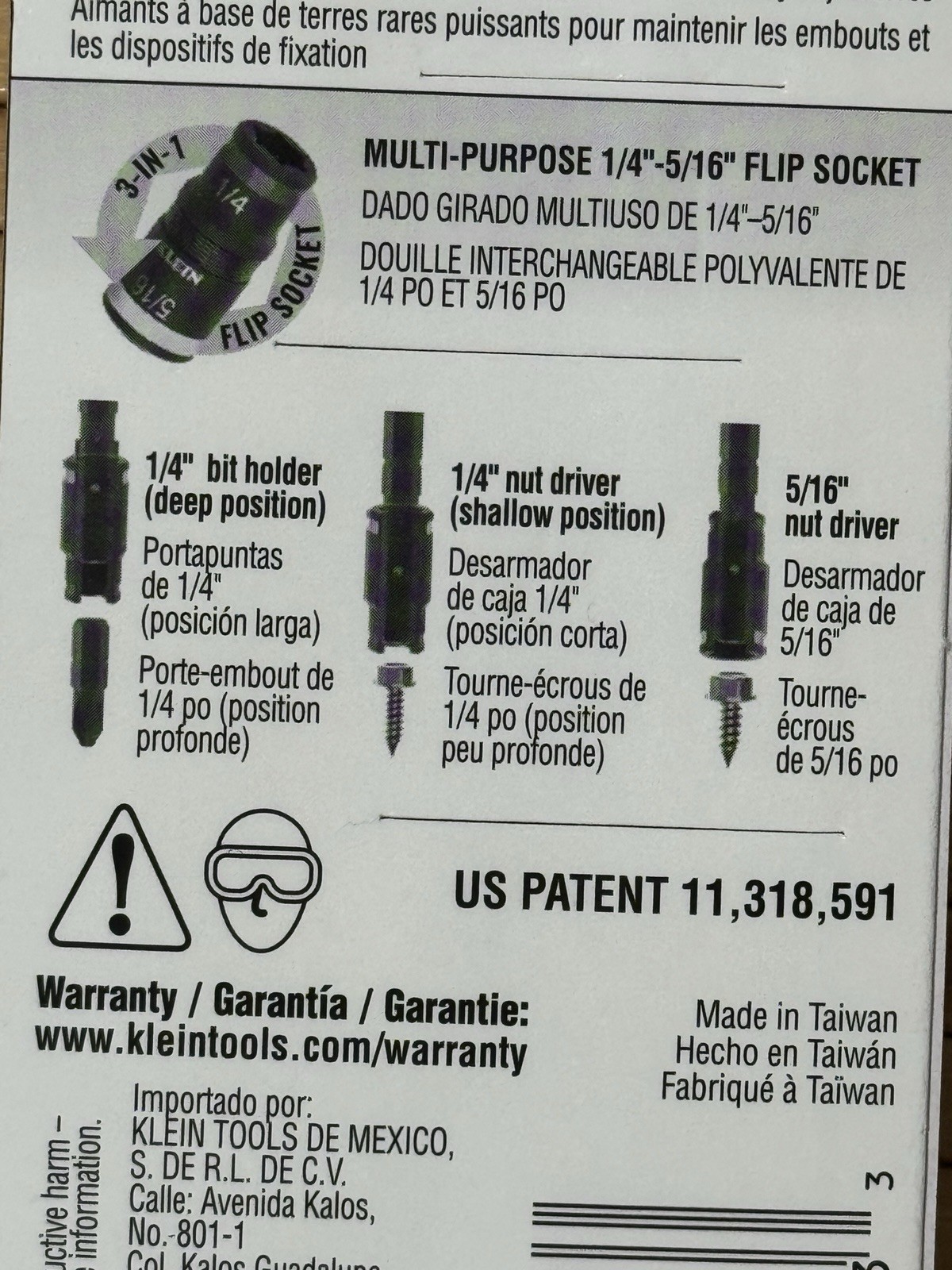 Flip Socket Set 7-in -1 Klein Tools 32933 (SAE) Impact Driver