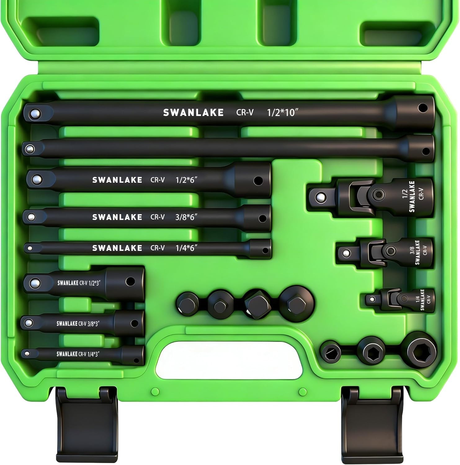 18-piece Impact Socket Extension Set Tools, Swivel Universal Joint, 18PCS