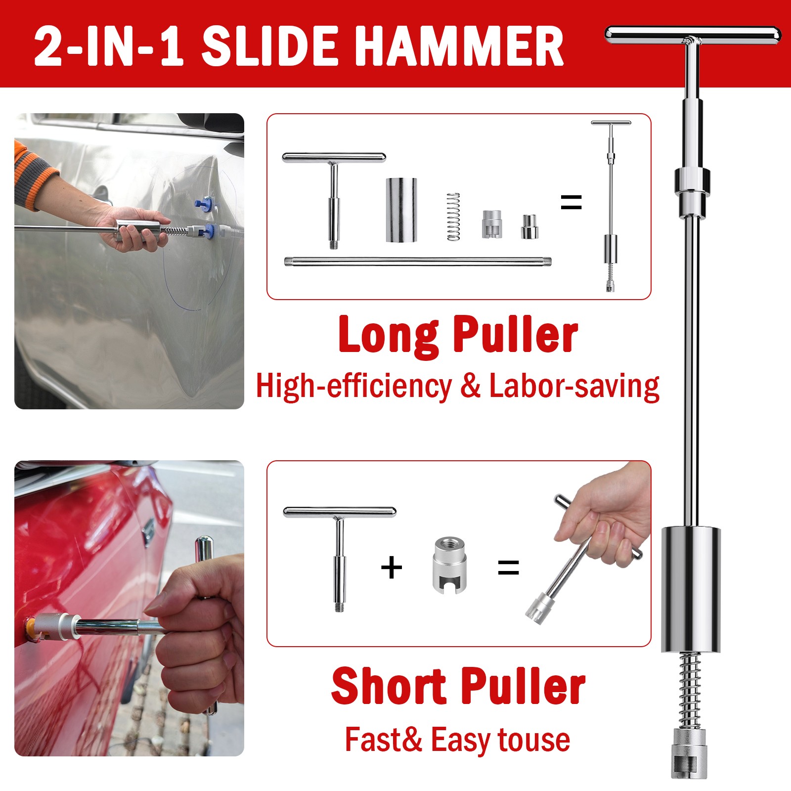 PDR Car Body Dent Puller Kit Auto Body Repair Tools Paintless Hail Remover New