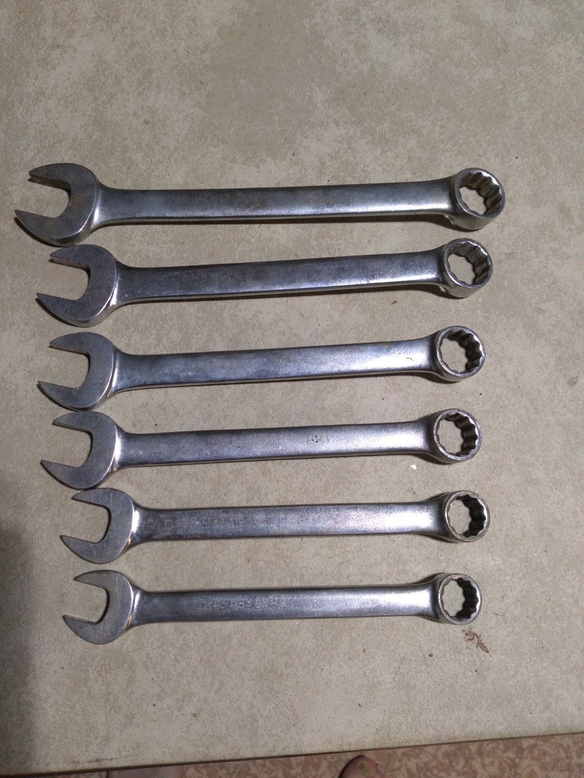 6-Blue Point Metric 12 Point Combination Wrenchs USA BOM14,15,16,17,18,19