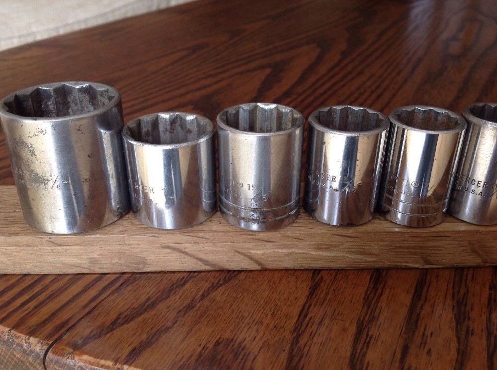 10 USA Proto Sockets 1-1/4″ To 7/16″ AF With 1/2″ Drive All But One.
